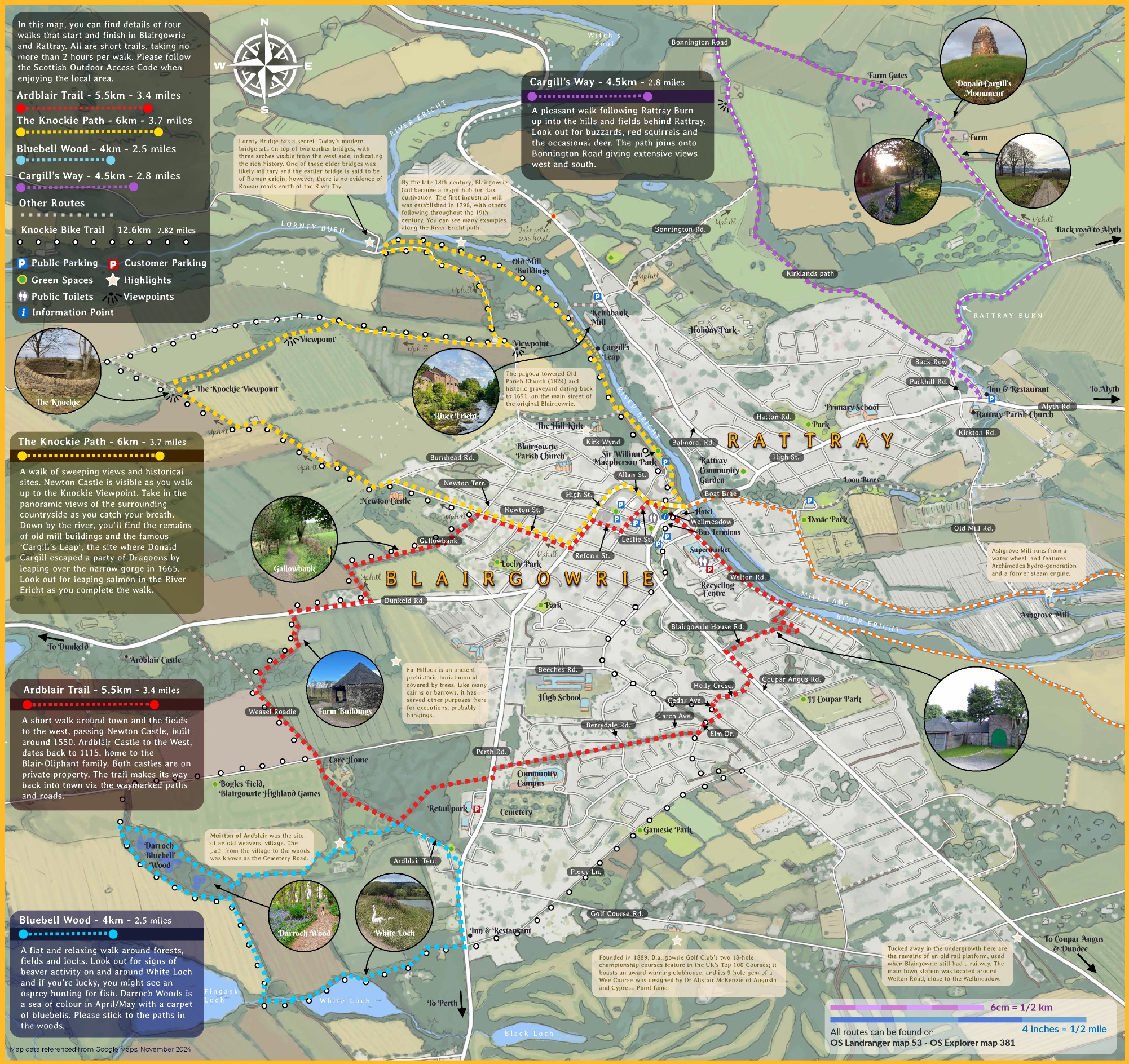 Blairgowrie & Rattray Walking and Cycling Map