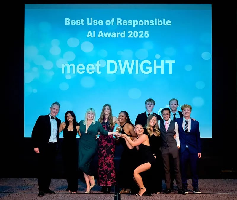 On stage winning Best Use of Responsible AI Award