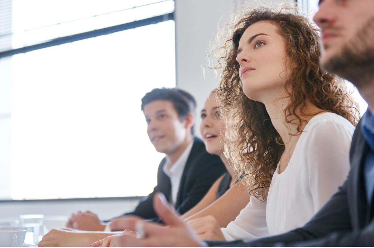 delegates watching intently