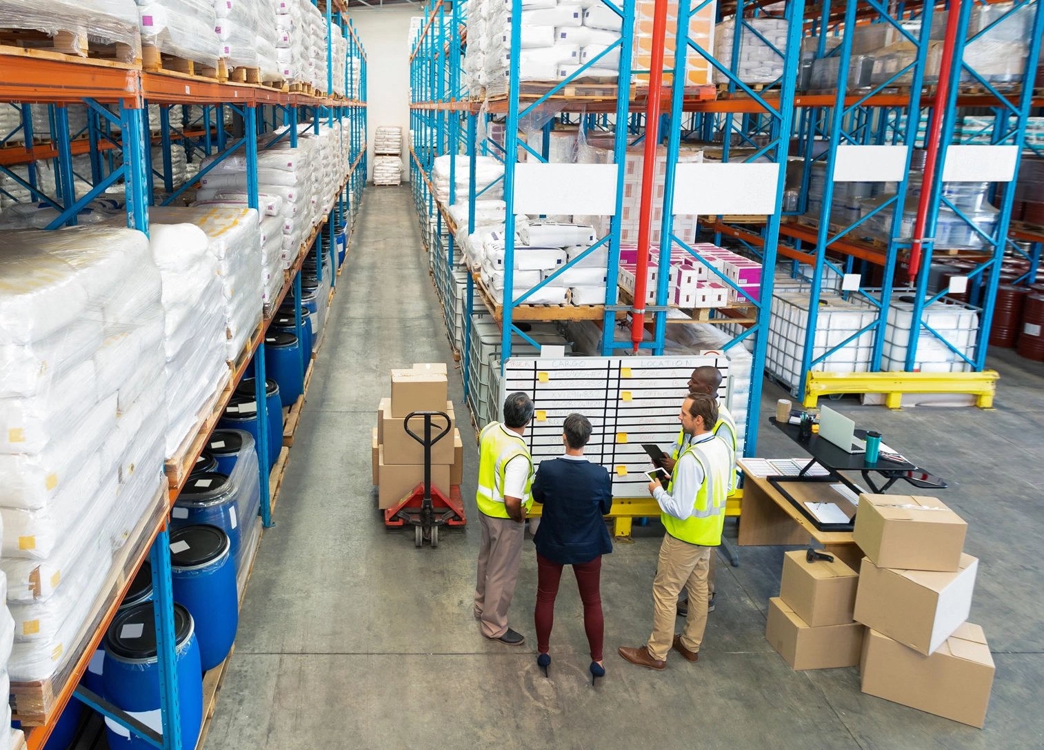 Delegates in warehouse attending manual handling instructor course