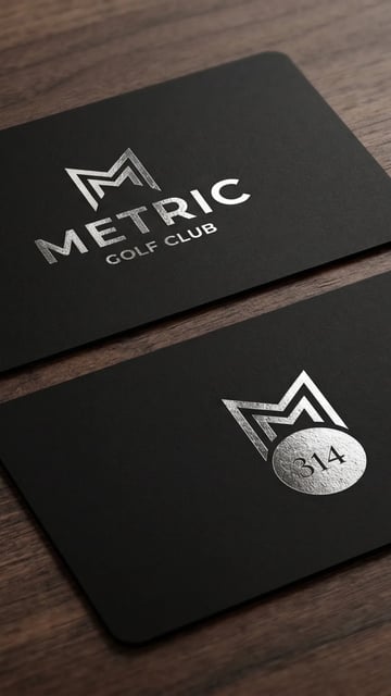 Matte-black membership card with embossed silver METRIC monogram.