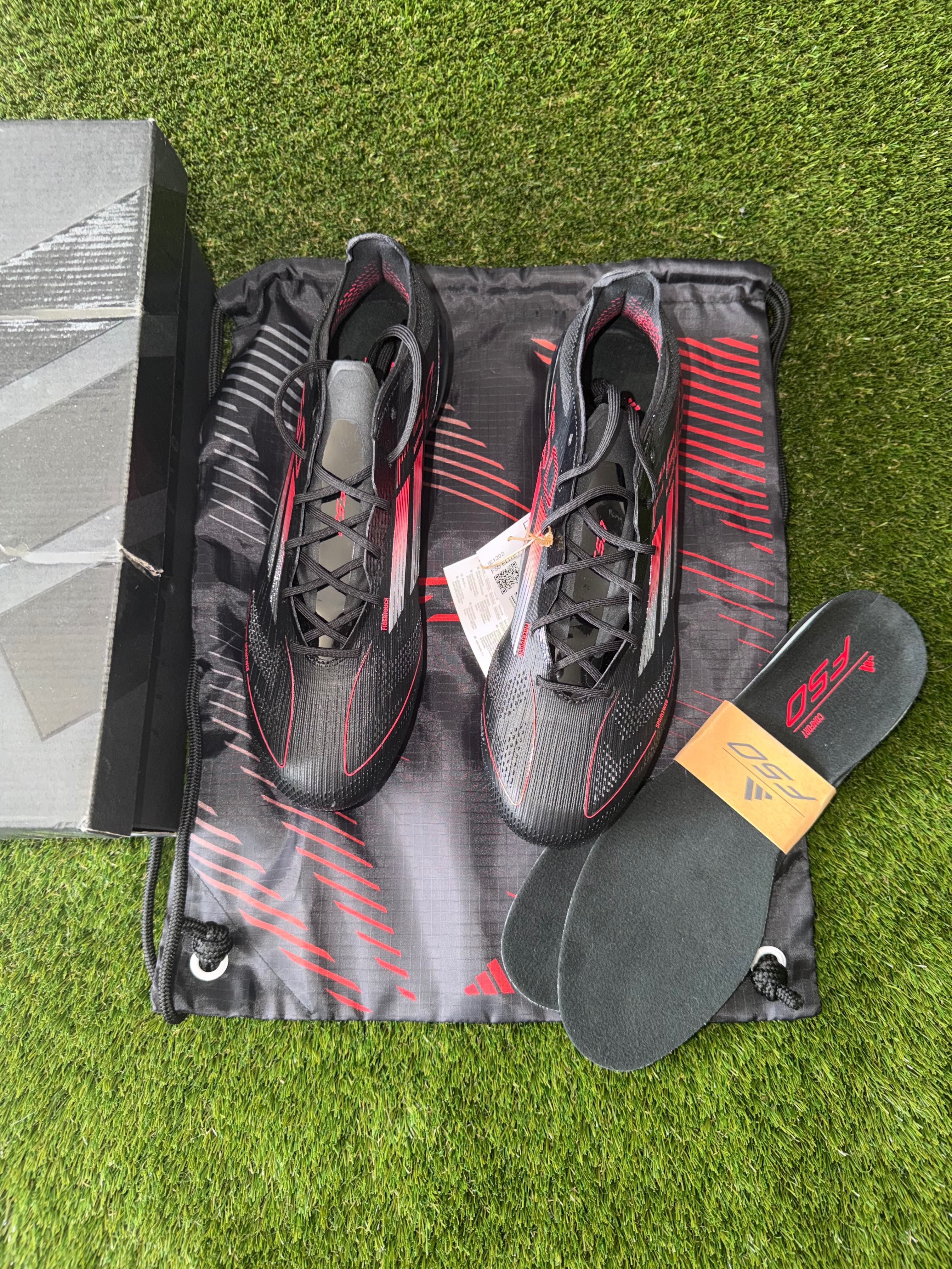 Adidas F50 Elite Laced Firm Ground Black/ Red/ Iron