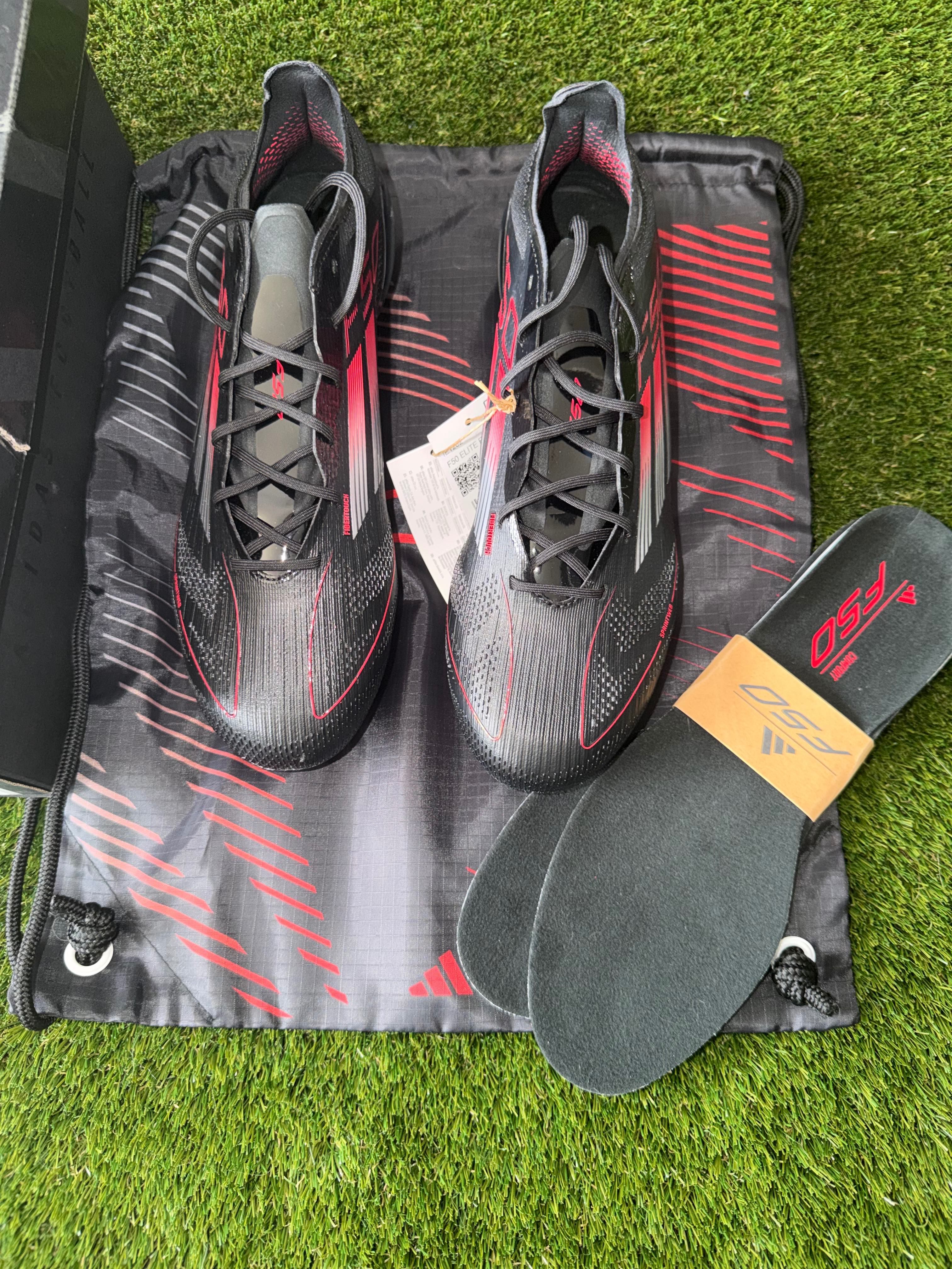 Adidas F50 Elite Laced Firm Ground Black/ Red/ Iron