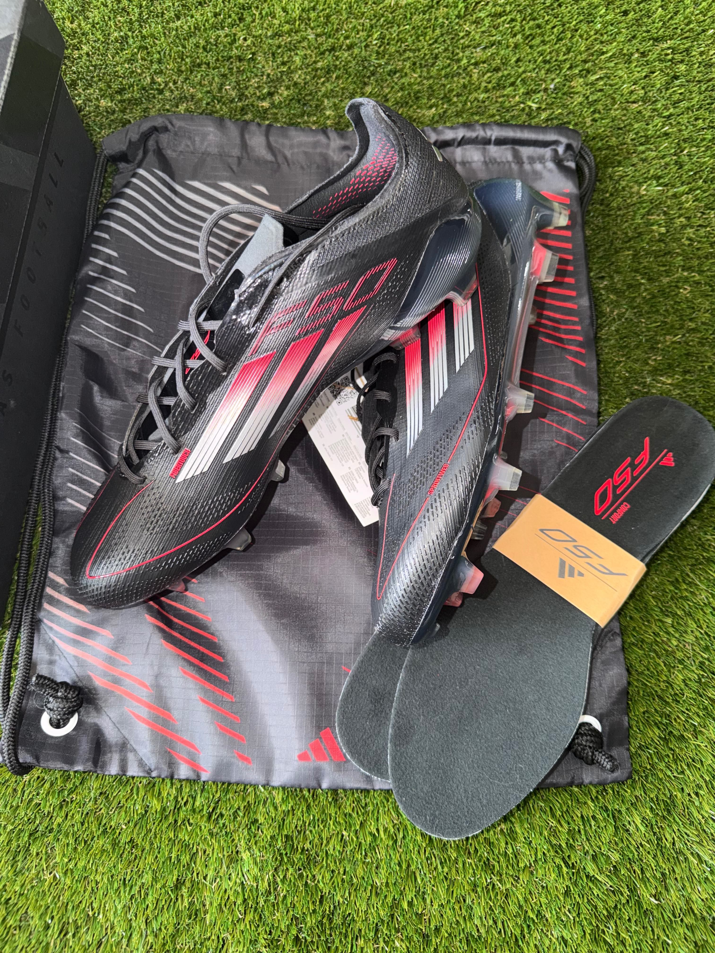 Adidas F50 Elite Laced Firm Ground Black/ Red/ Iron