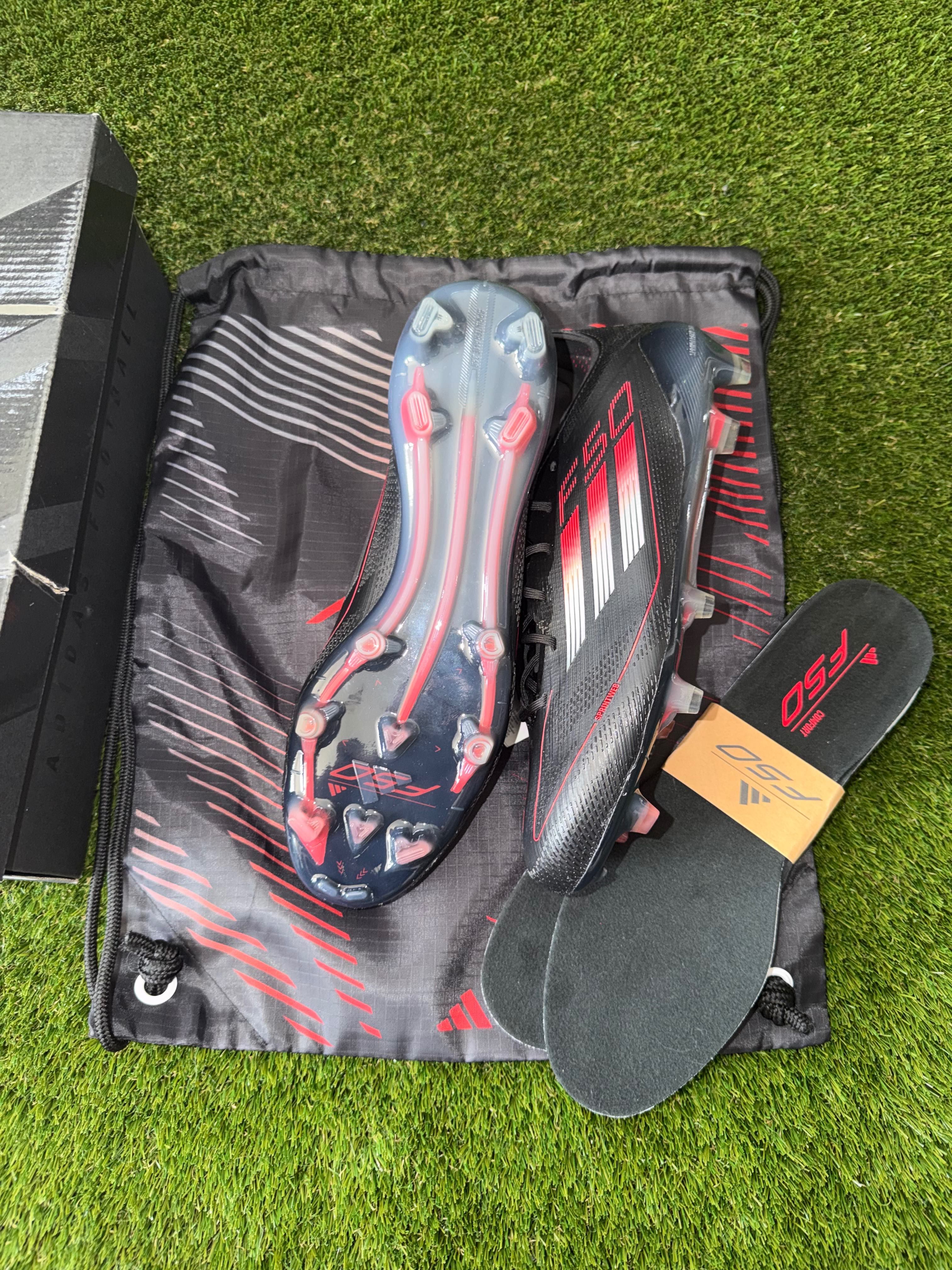 Adidas F50 Elite Laced Firm Ground Black/ Red/ Iron