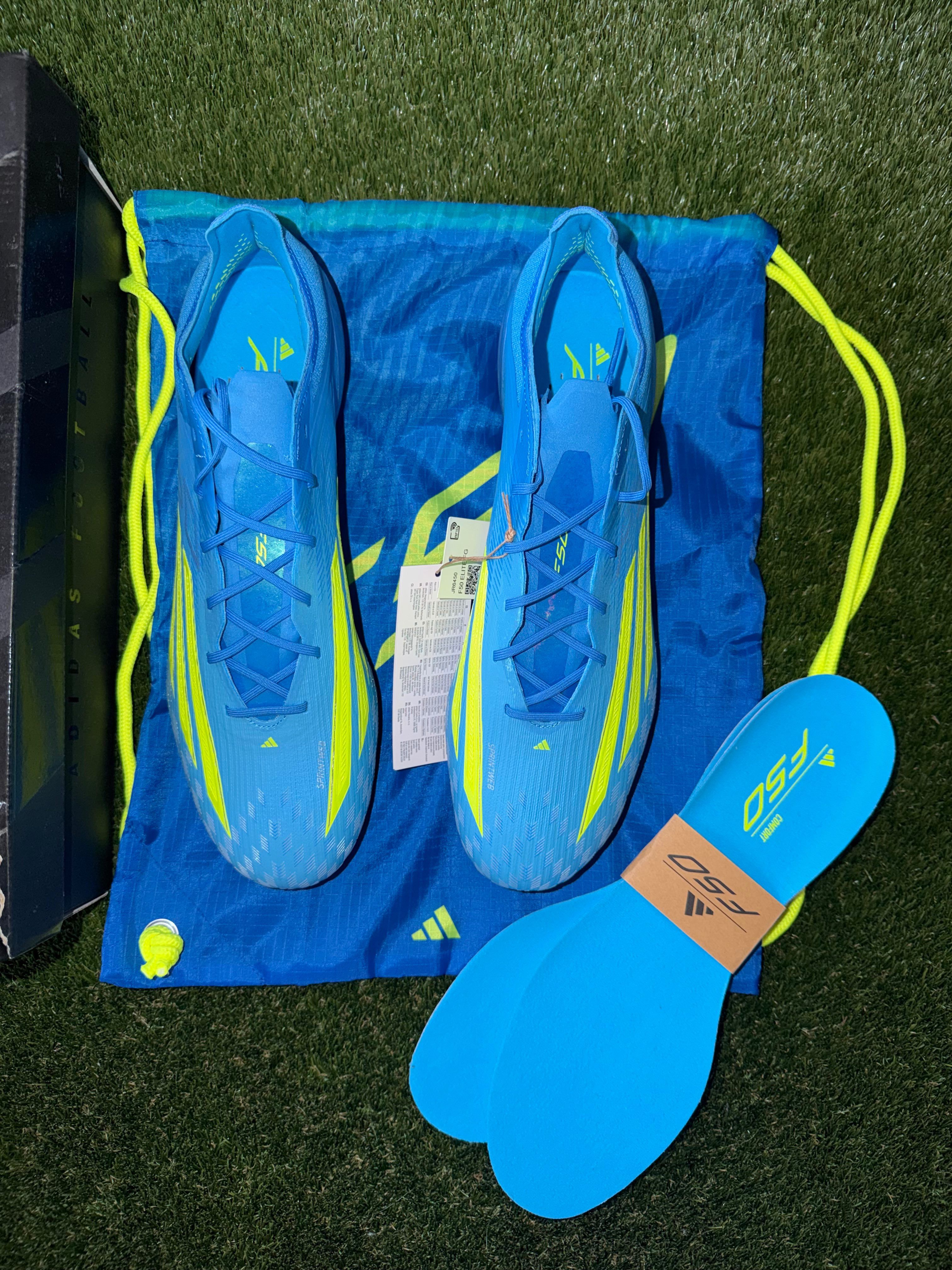 Adidas F50 Elite Laced Firm Ground Blue / Yellow