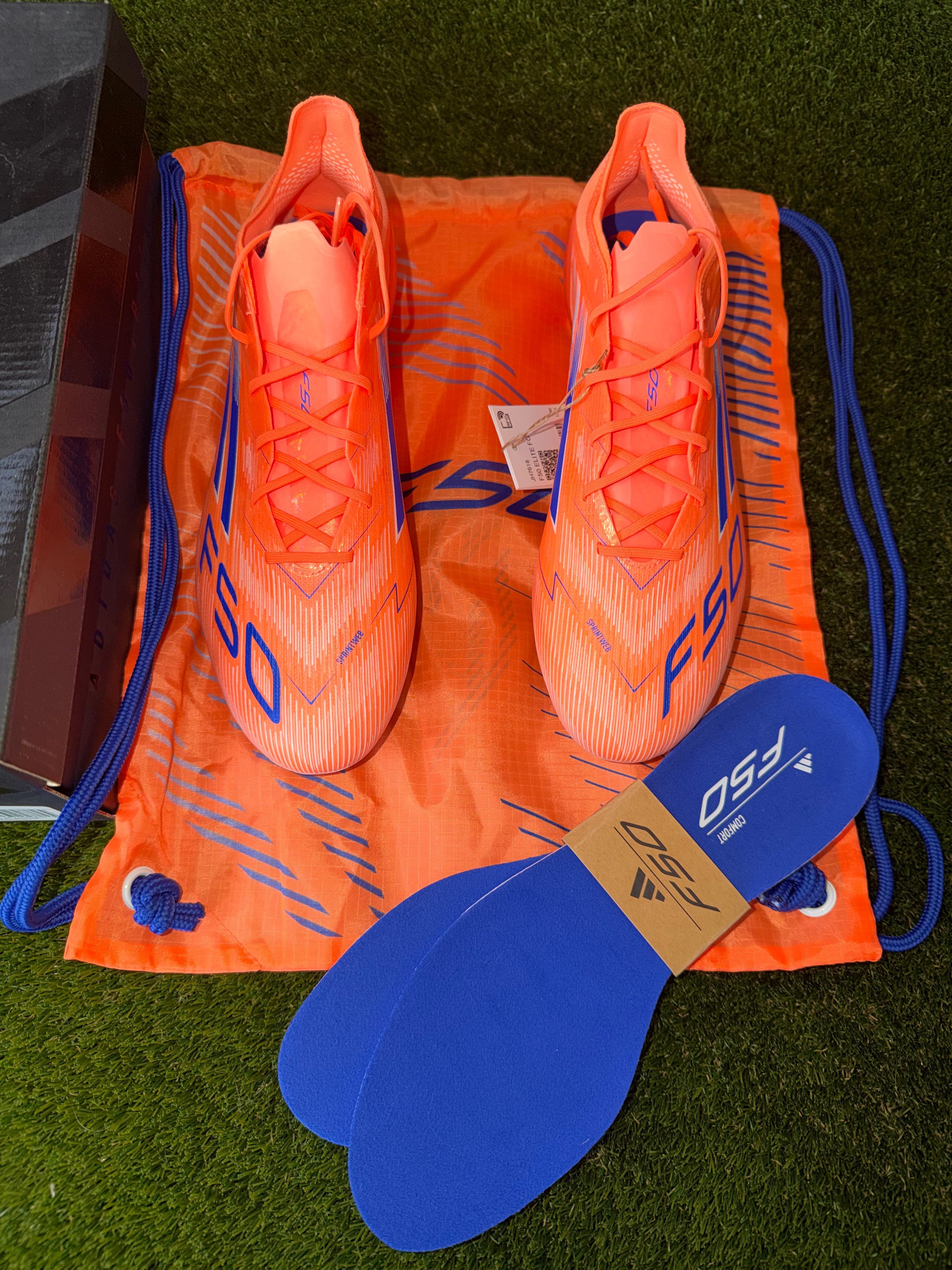 Adidas F50 Elite Firm Ground Laced Orange Blue White