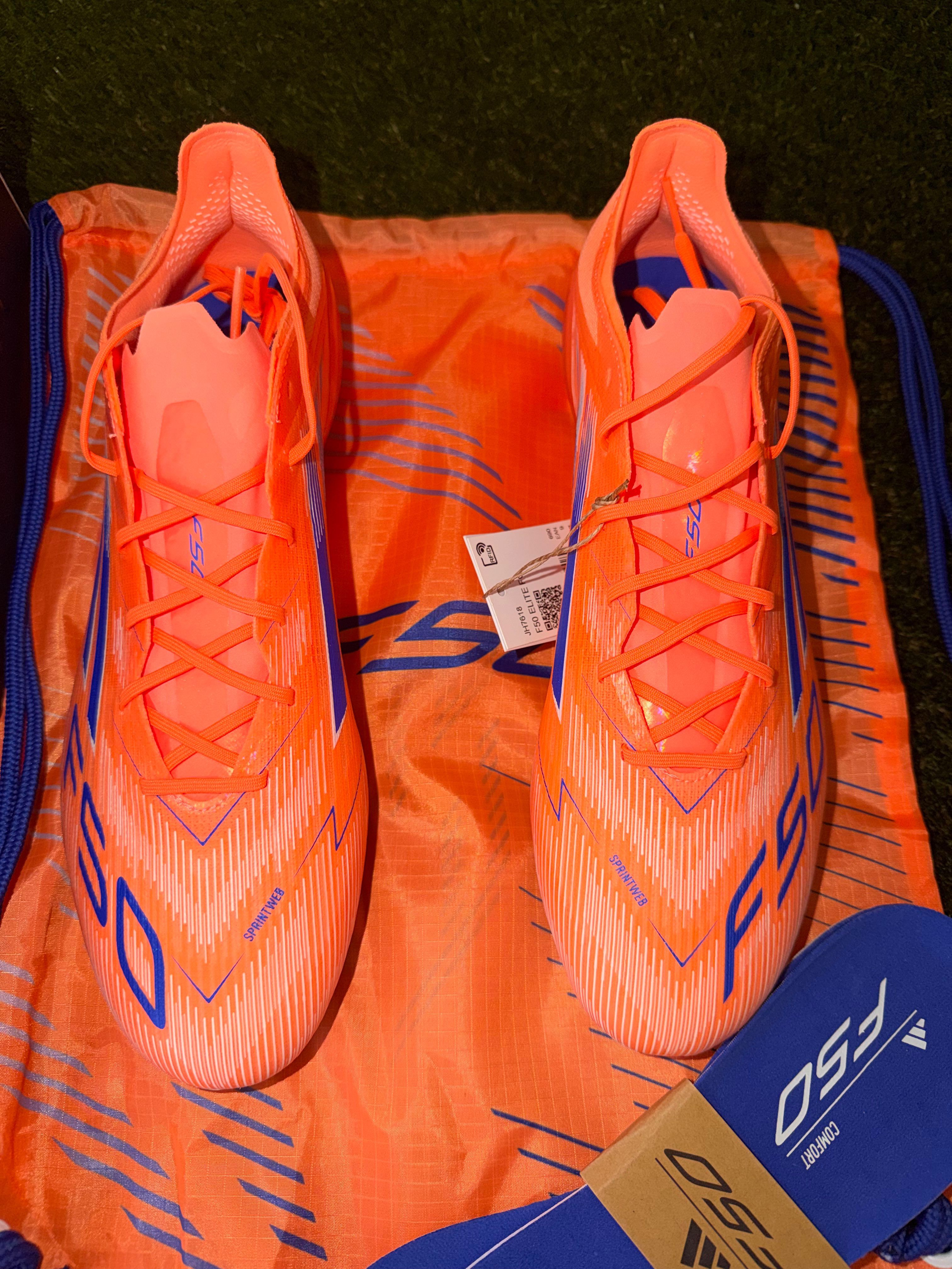 Adidas F50 Elite Firm Ground Laced Orange Blue White