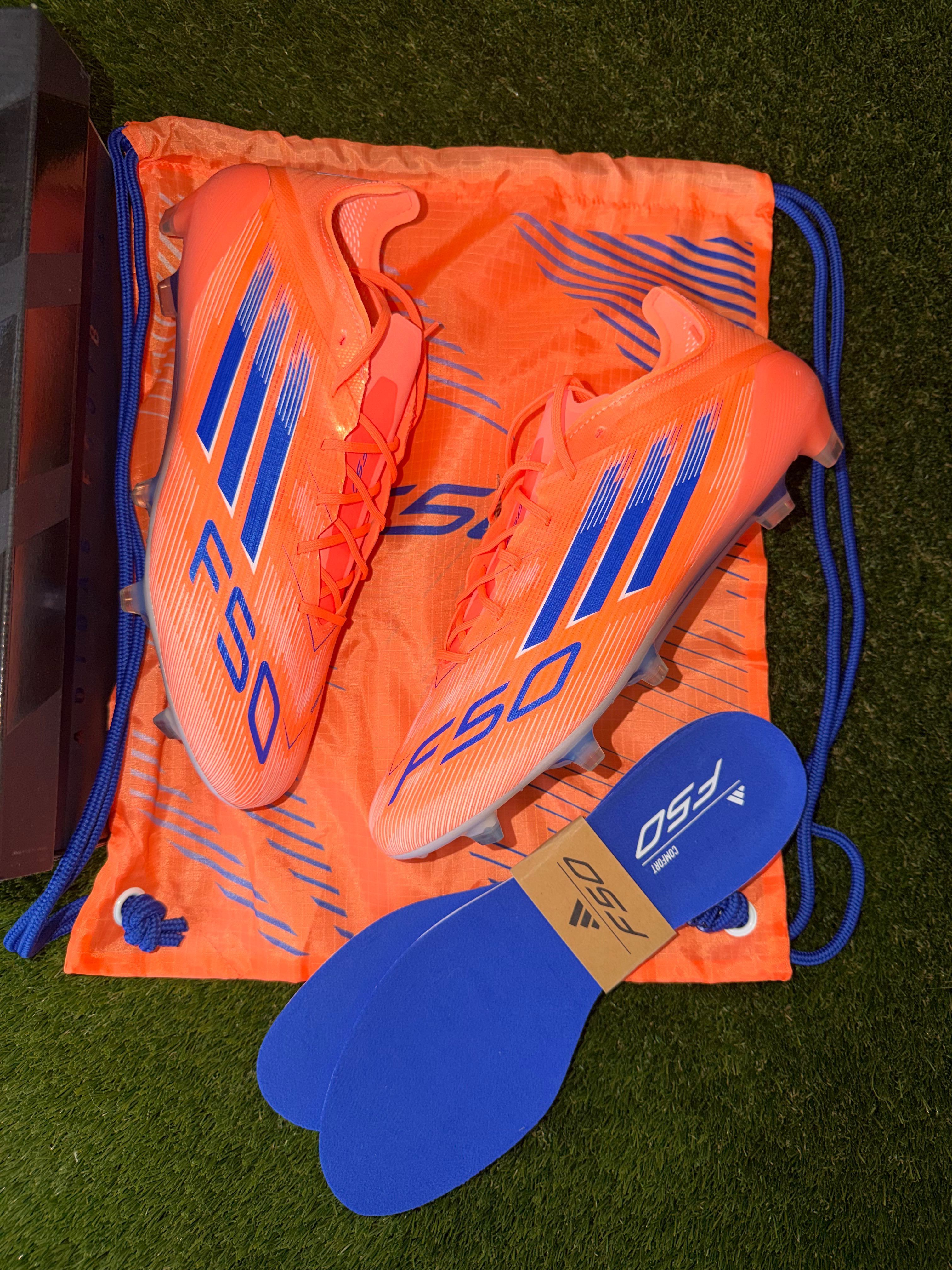 Adidas F50 Elite Firm Ground Laced Orange Blue White