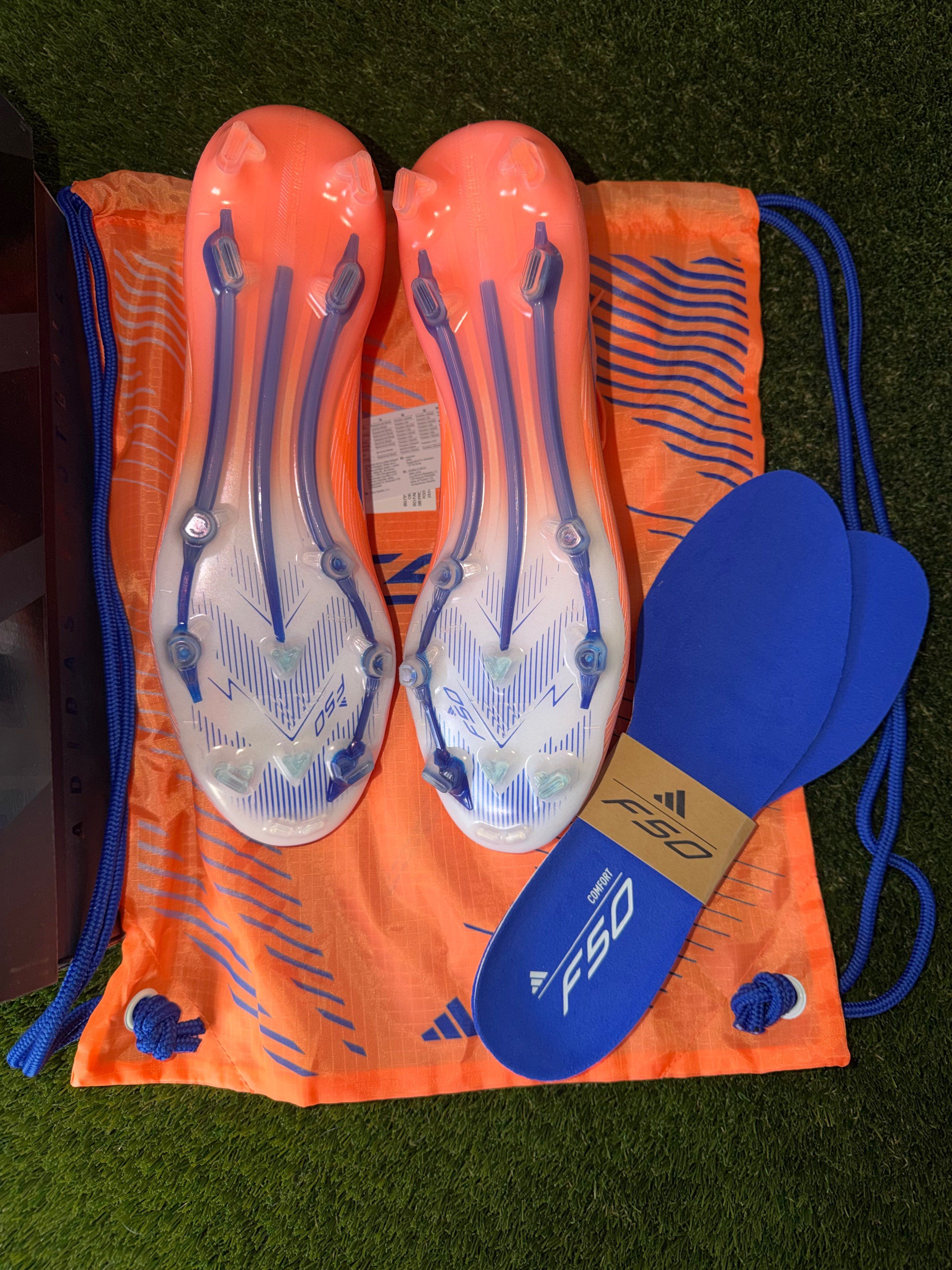 Adidas F50 Elite Firm Ground Laced Orange Blue White