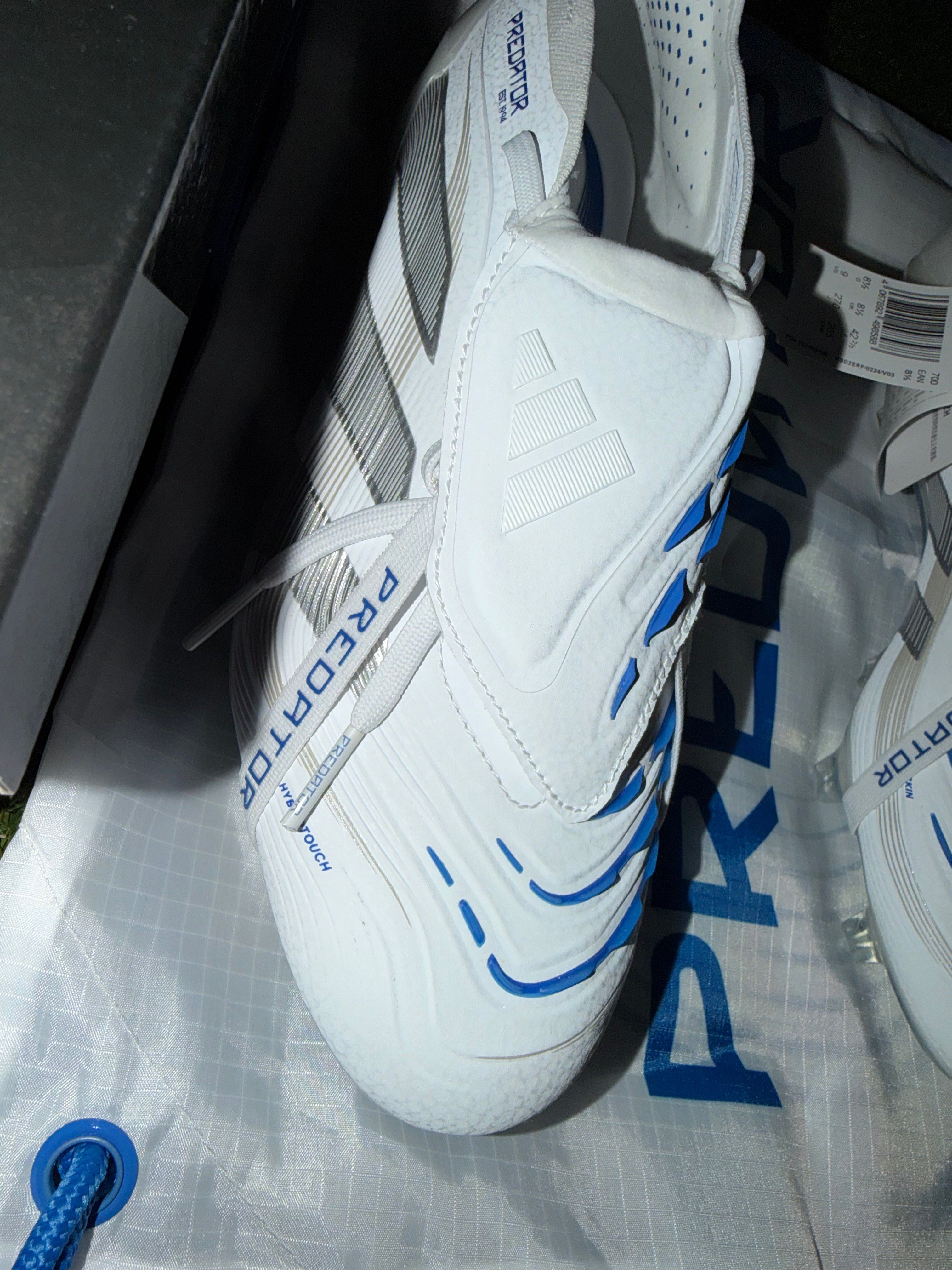 Adidas Predator Elite Tongue FG White / Silver / Royal Blue