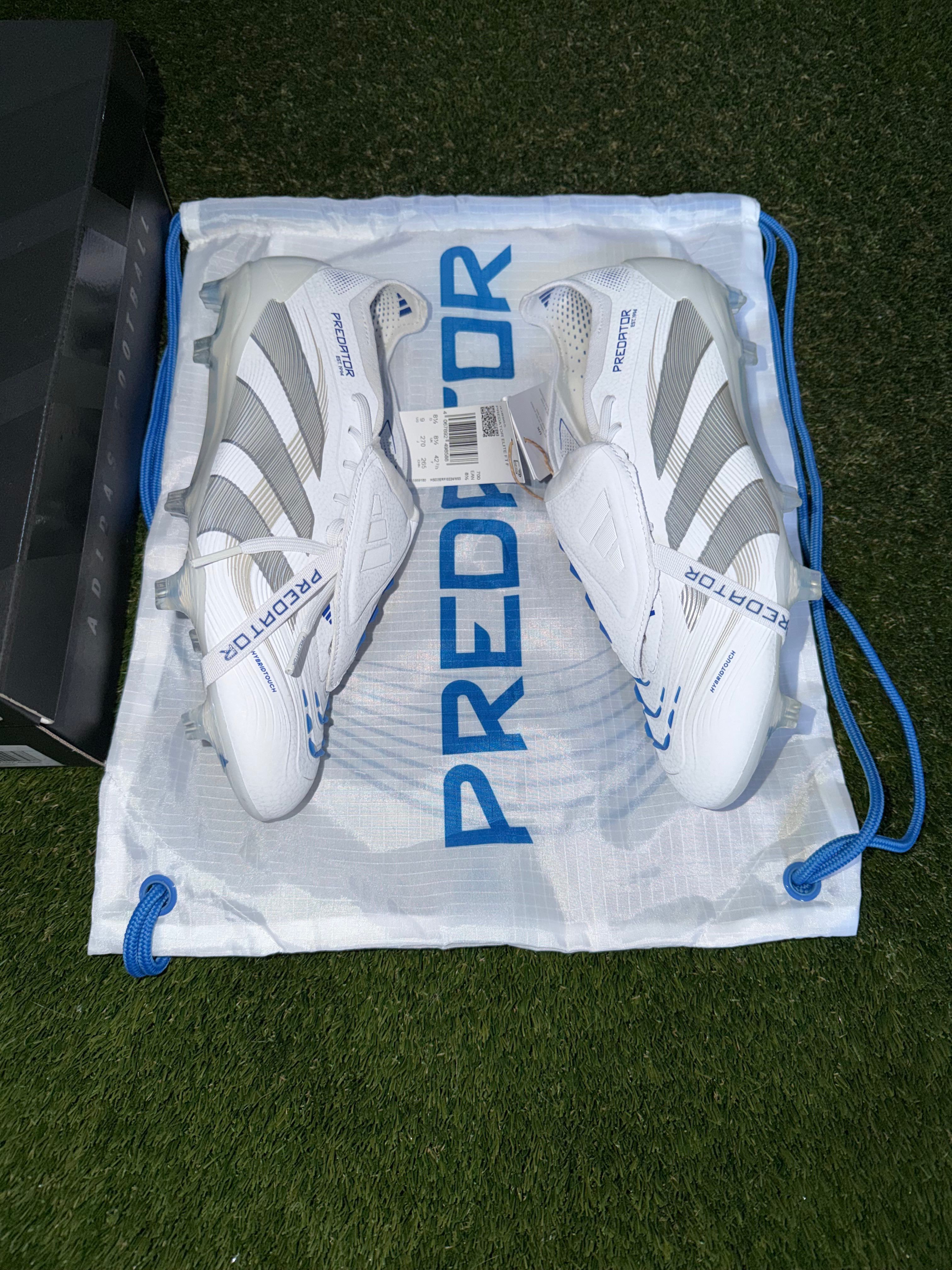 Adidas Predator Elite Tongue FG White / Silver / Royal Blue