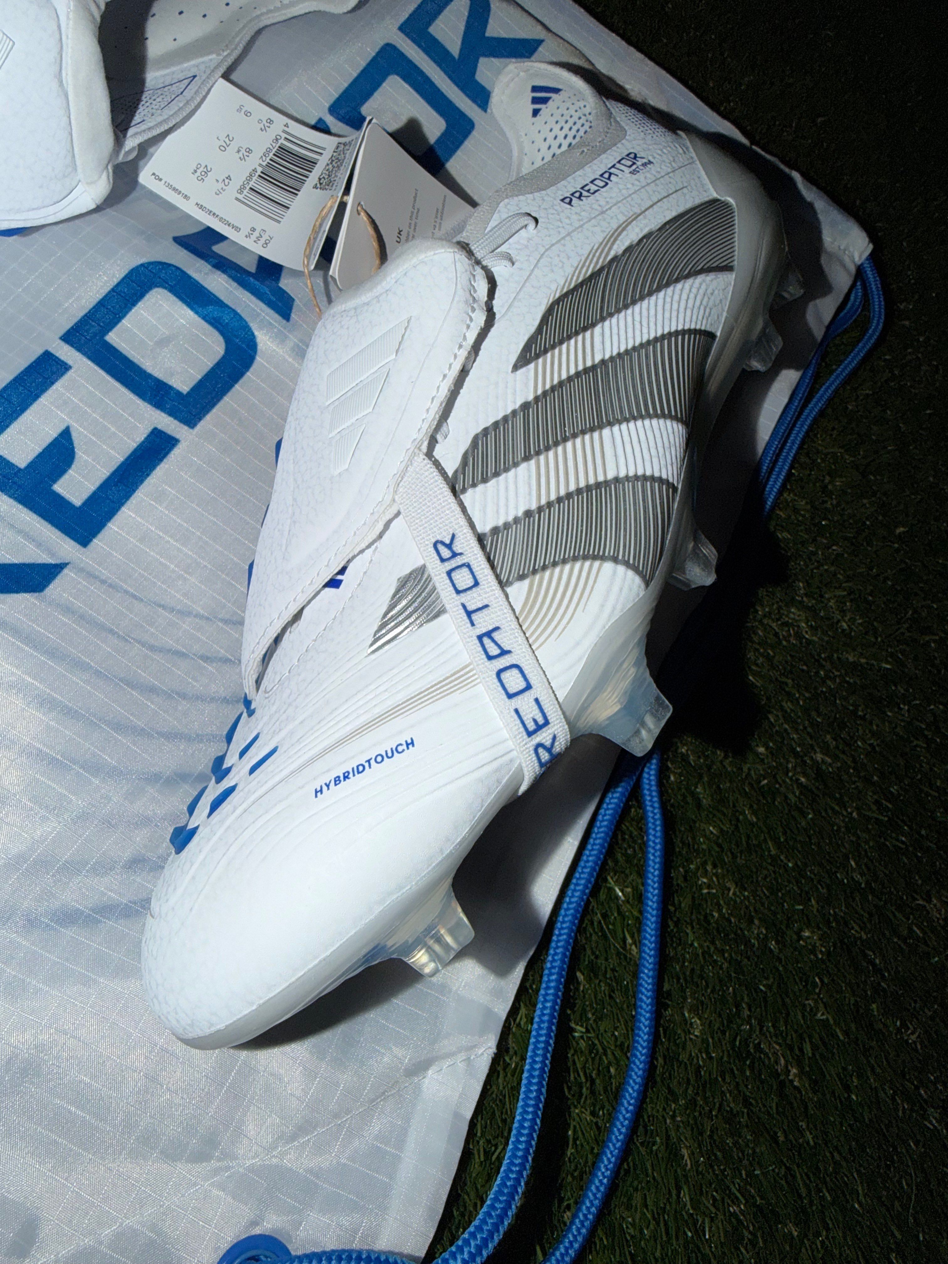 Adidas Predator Elite Tongue FG White / Silver / Royal Blue