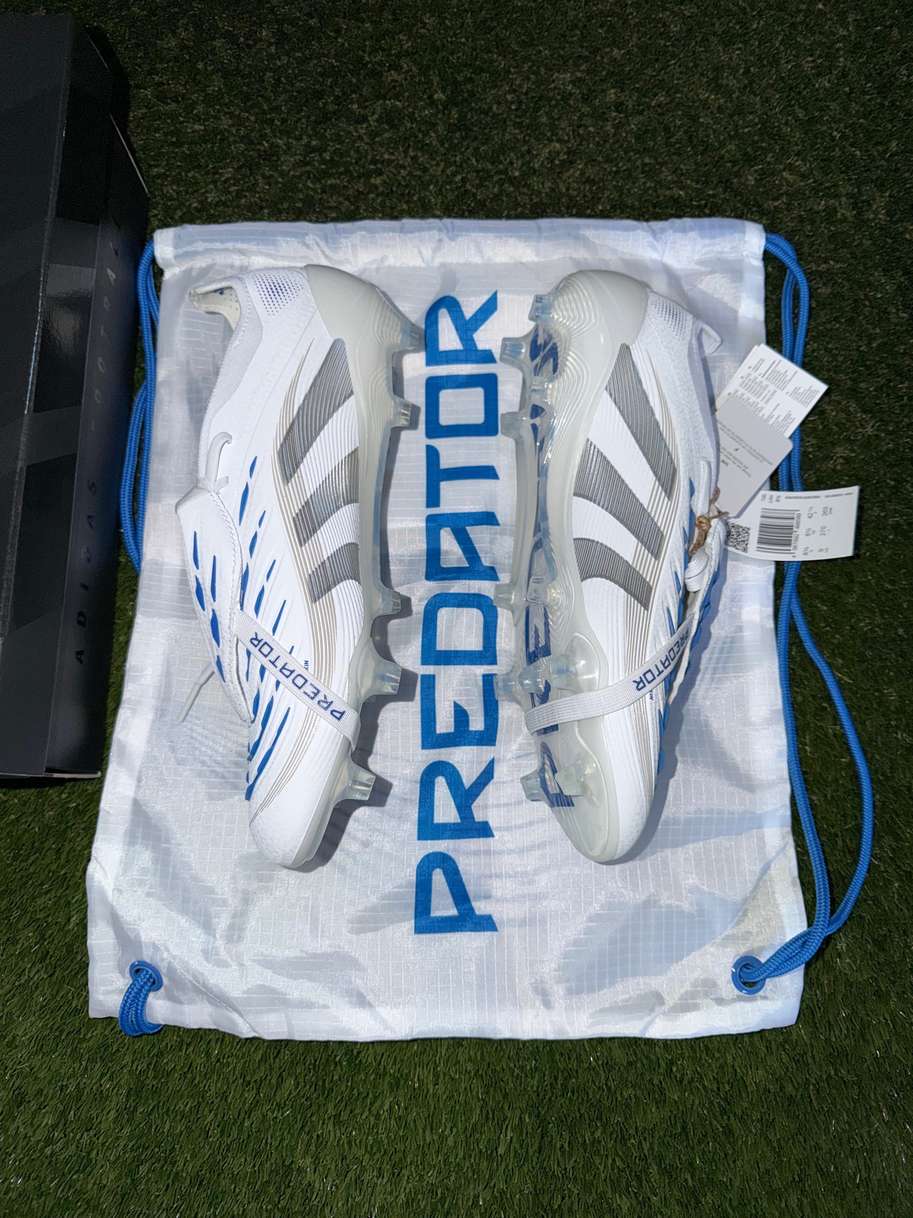 Adidas Predator Elite Tongue FG White / Silver / Royal Blue