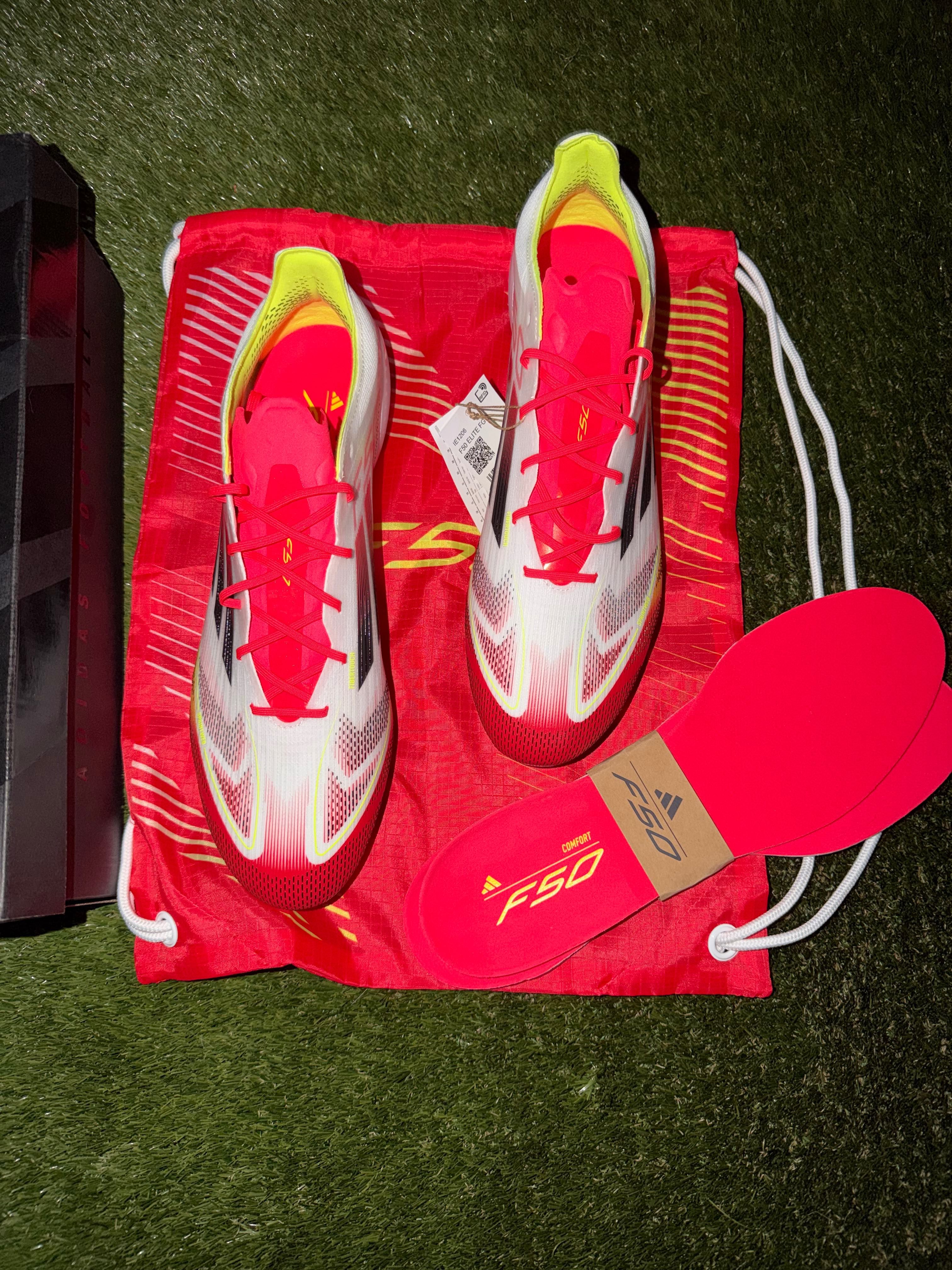 Adidas F50 Elite Laced FG White / Black / Solar Yellow