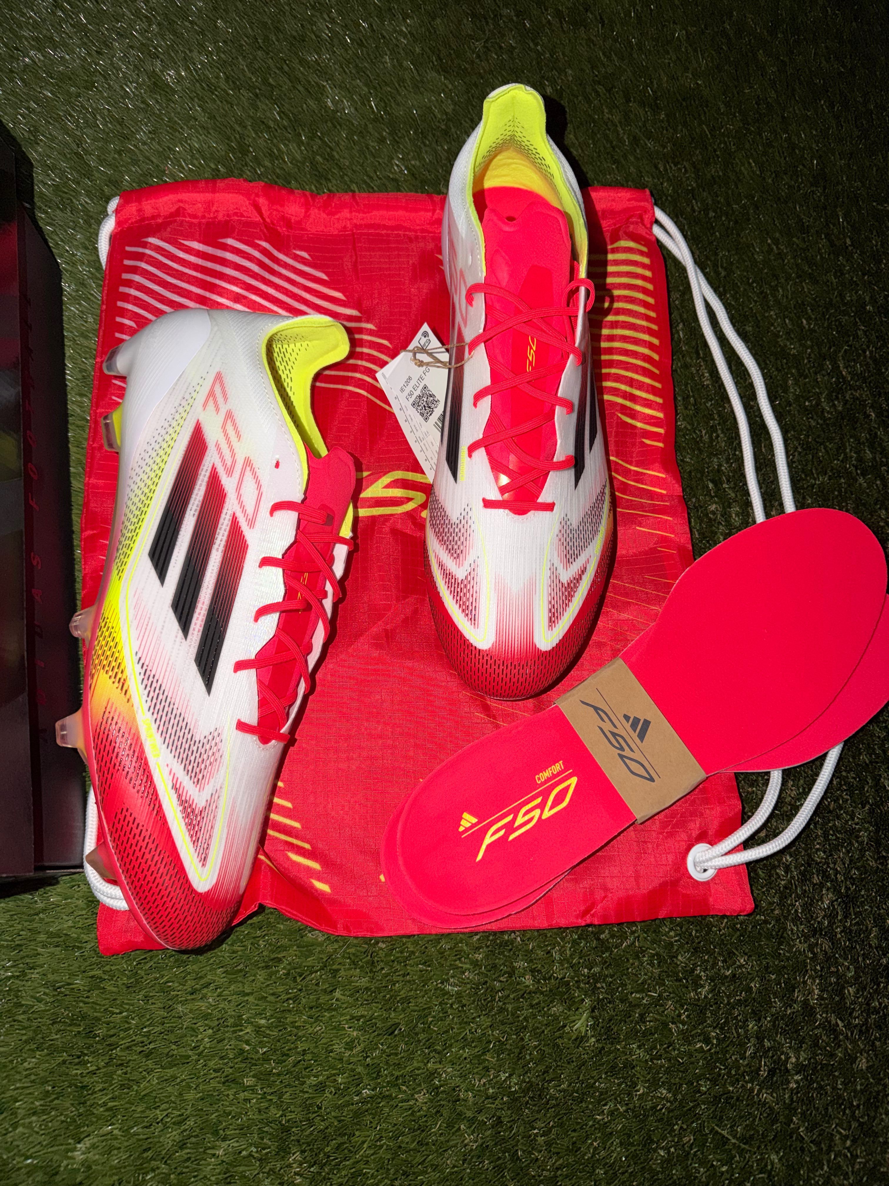 Adidas F50 Elite Laced FG White / Black / Solar Yellow