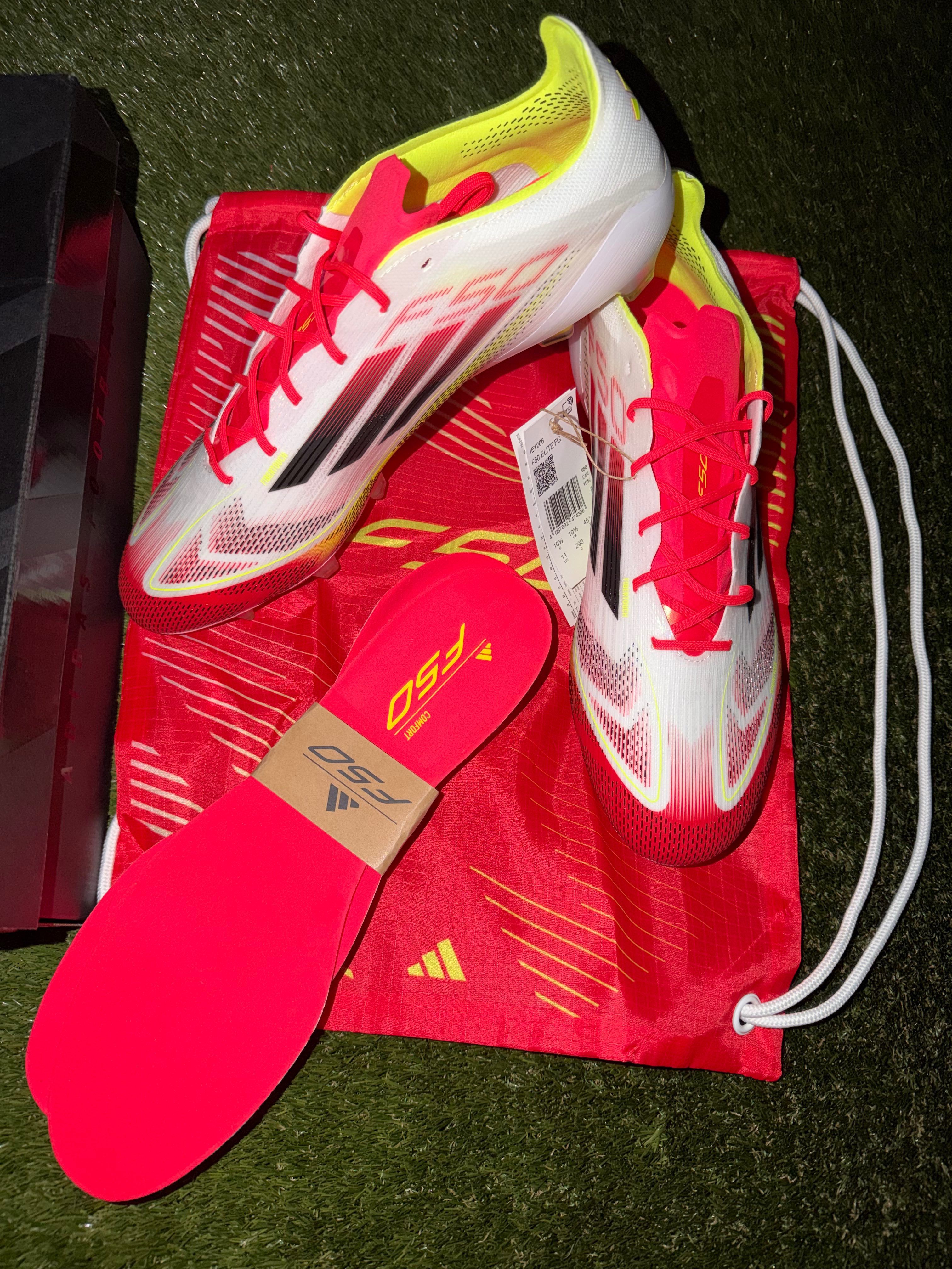 Adidas F50 Elite Laced FG White / Black / Solar Yellow