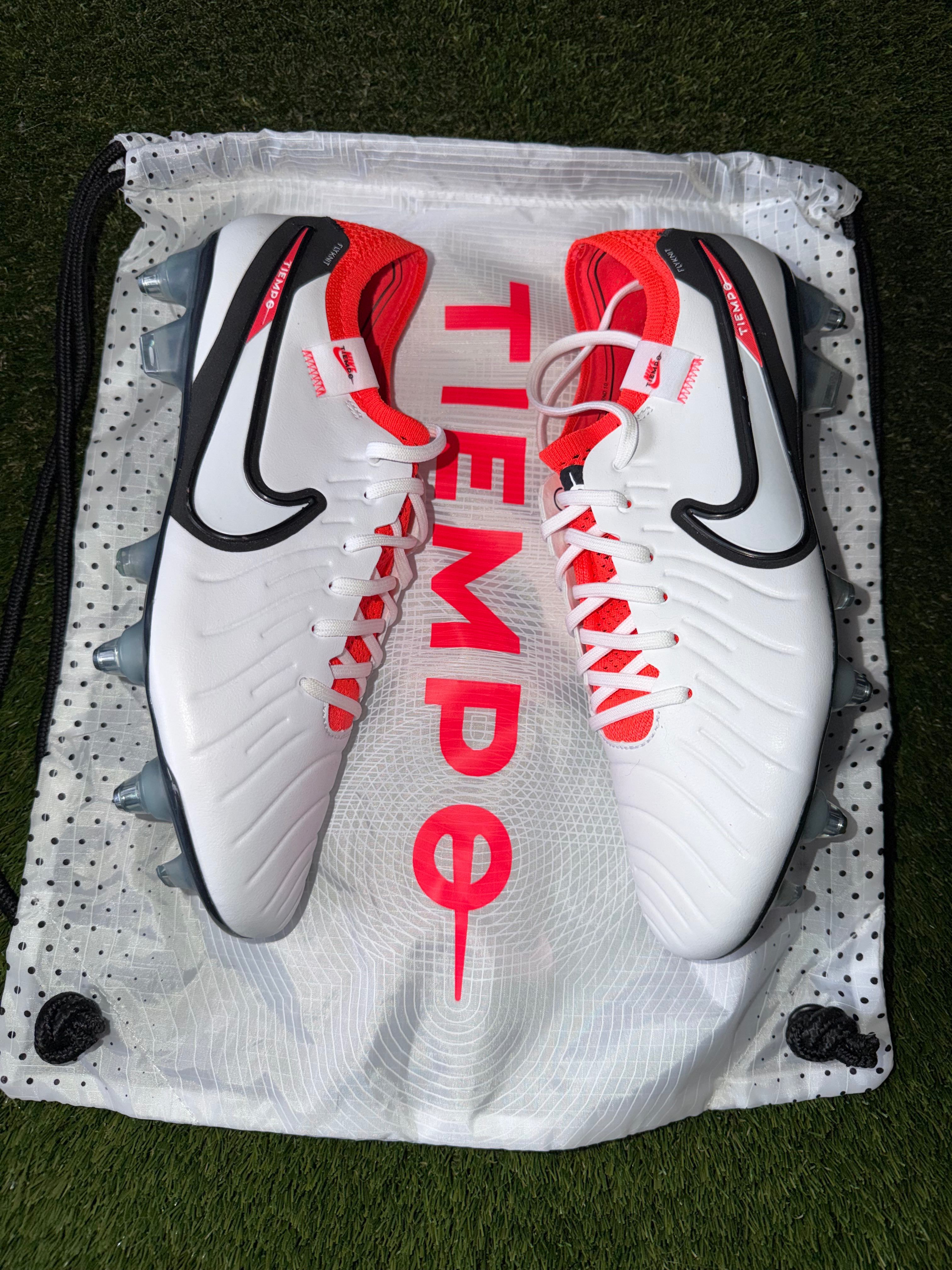Nike Tiempo Legend 10 SG - Pro Anti Clog White / Red