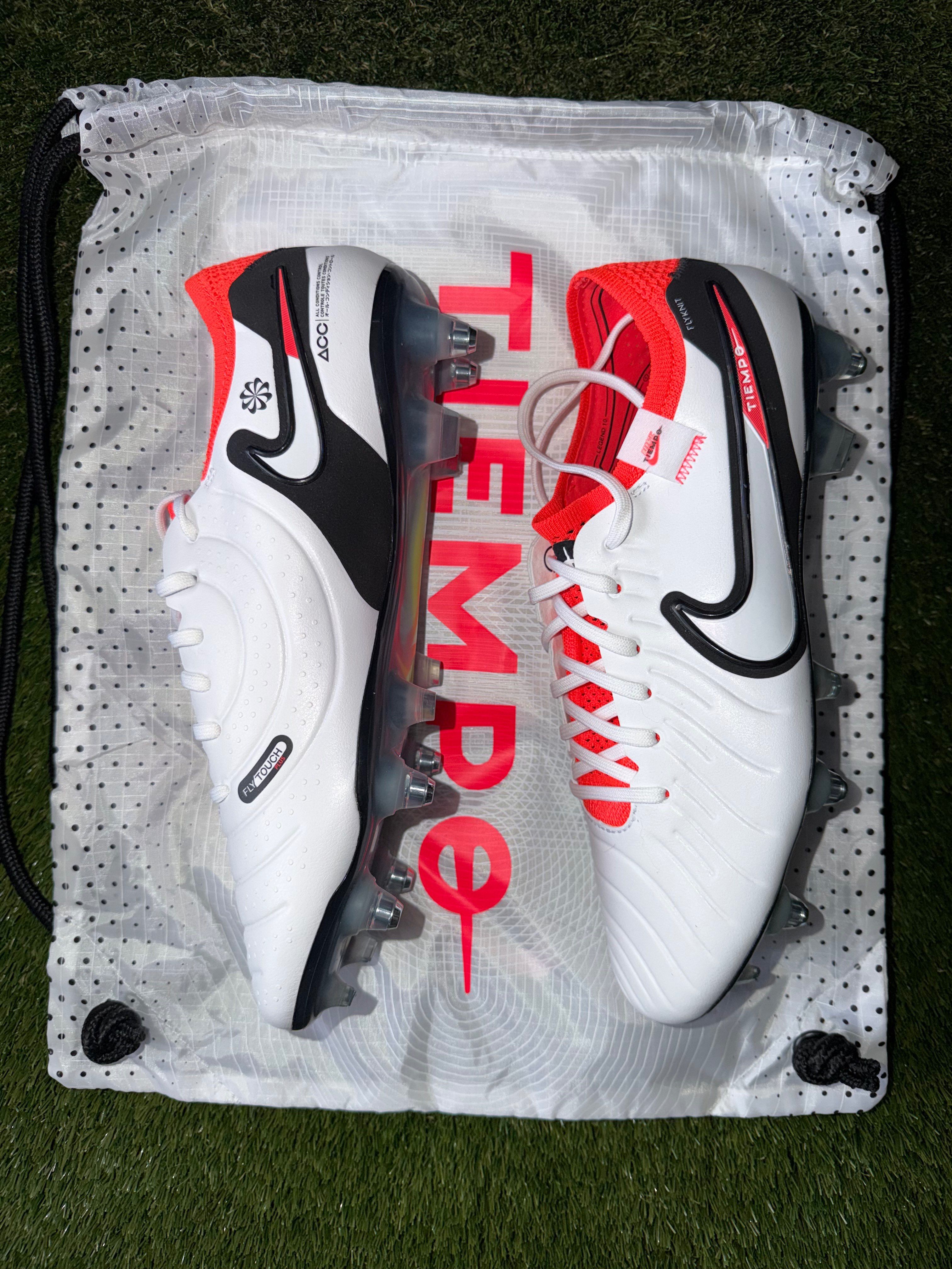 Nike Tiempo Legend 10 SG - Pro Anti Clog White / Red