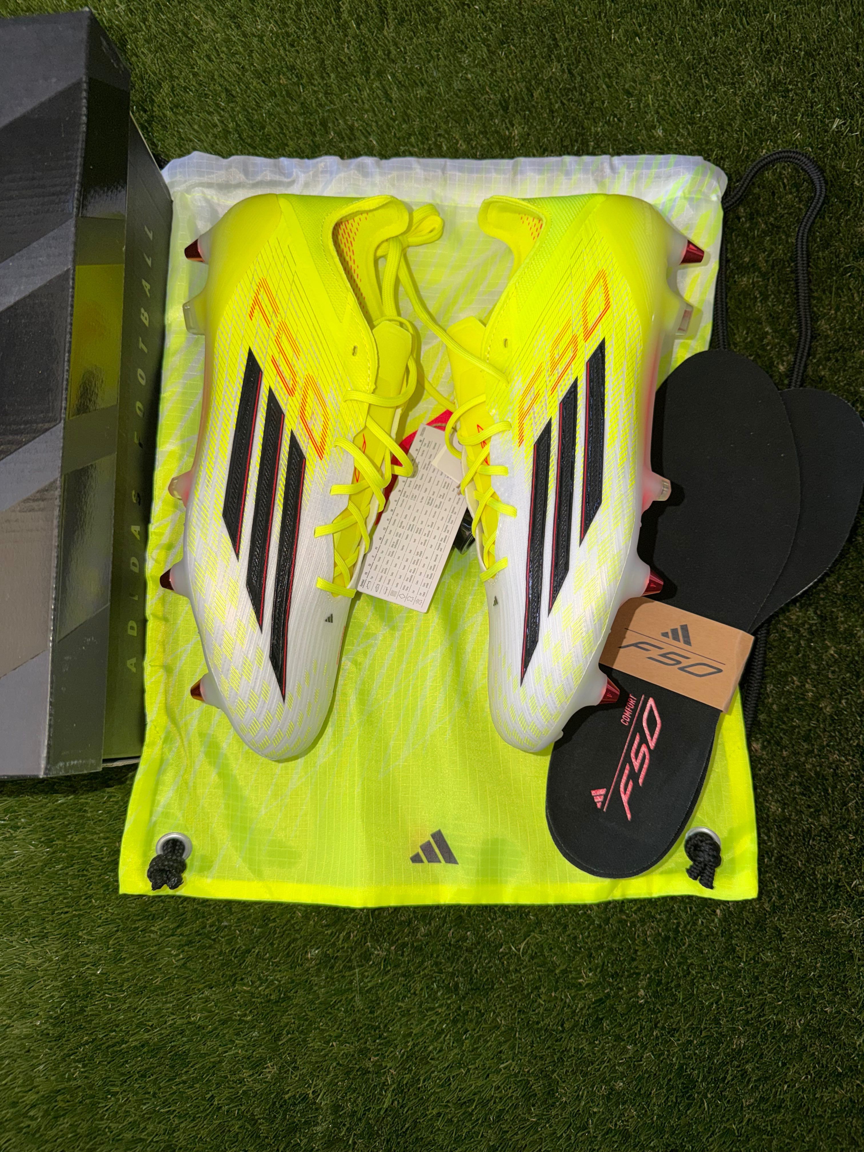 Adidas F50 Elite Laced Soft Ground White/Yellow 