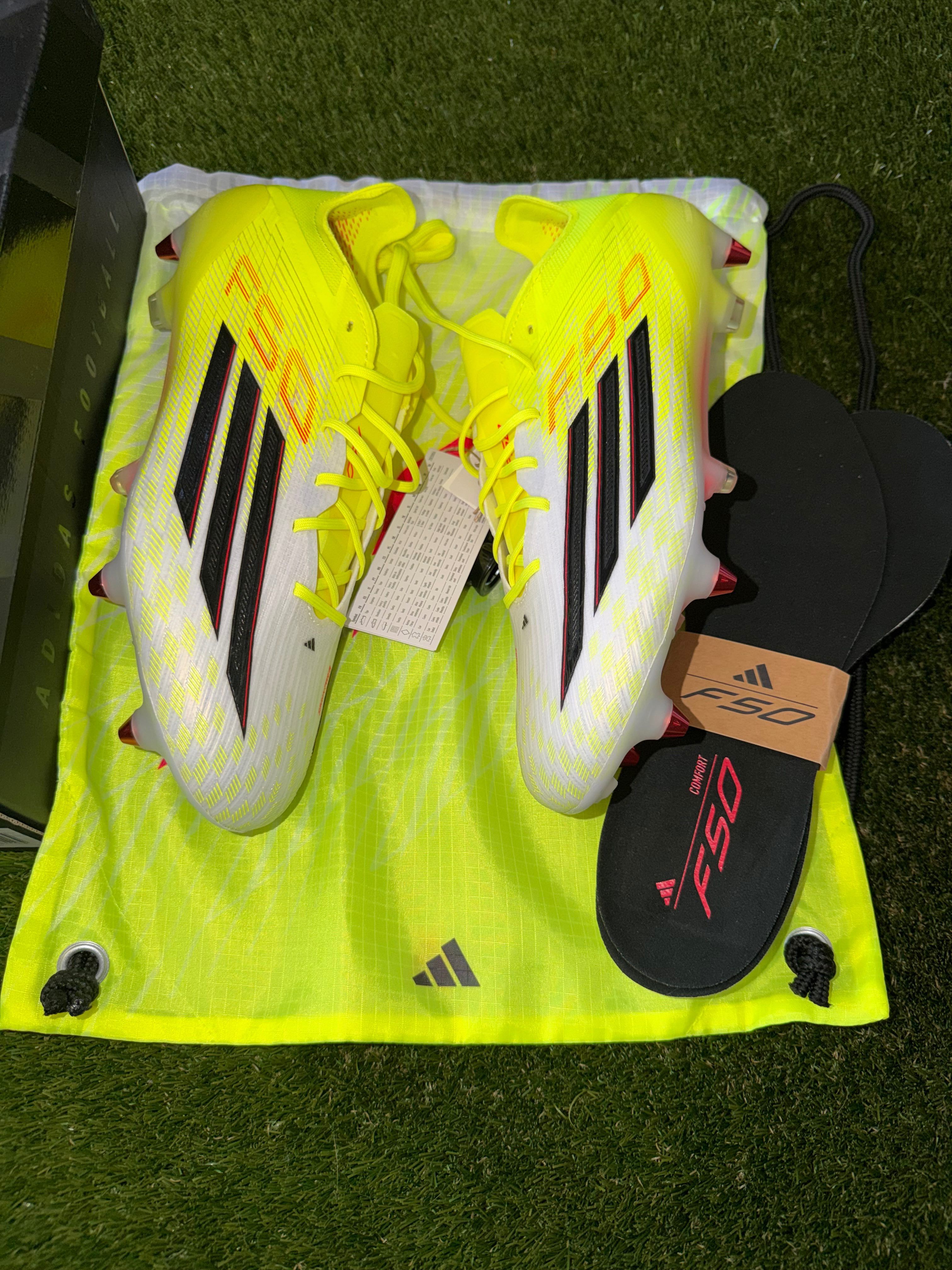 Adidas F50 Elite Laced Soft Ground White/Yellow 
