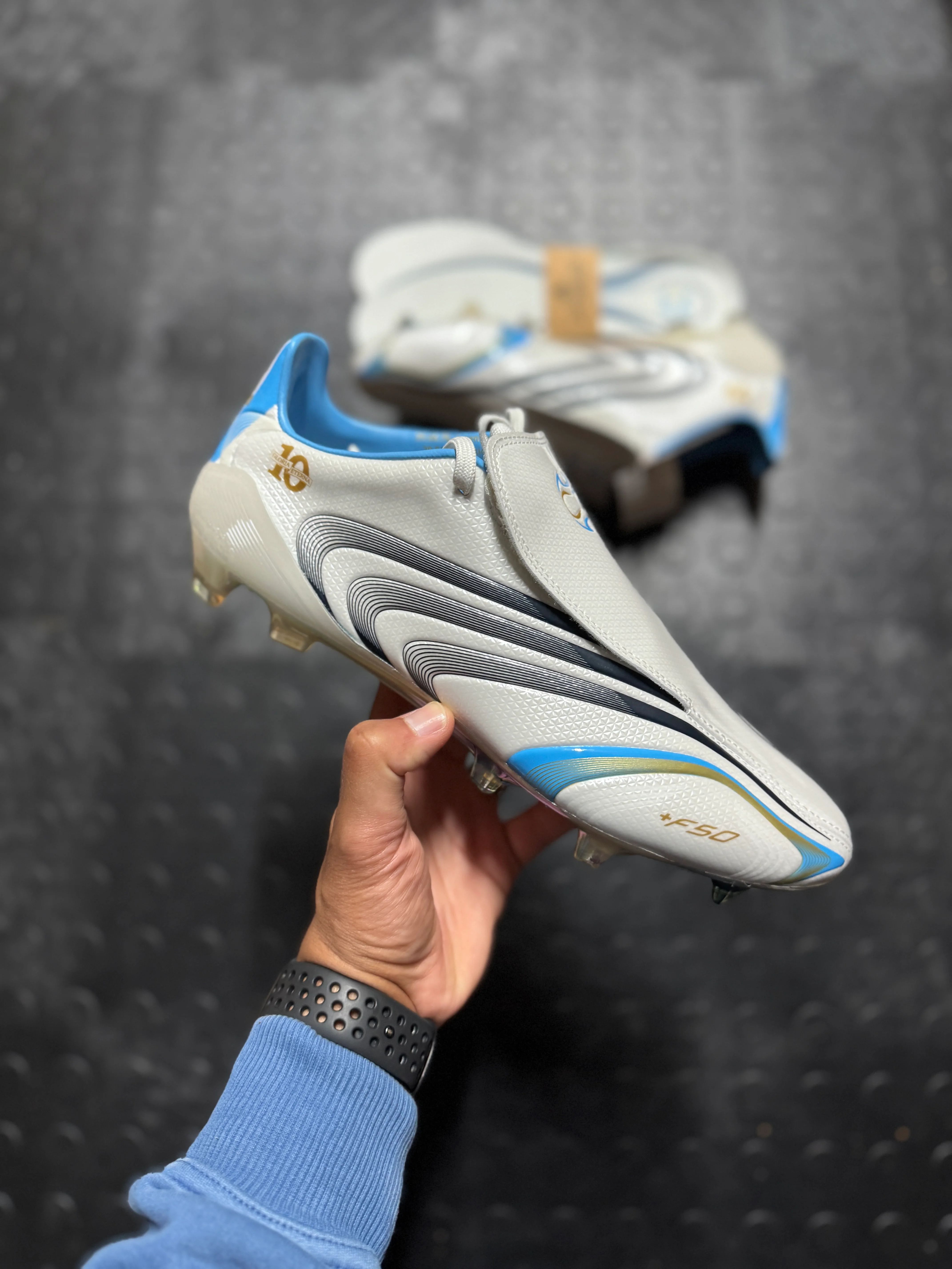 Adidas F50 Elite x Tunit FG - White / Blue 