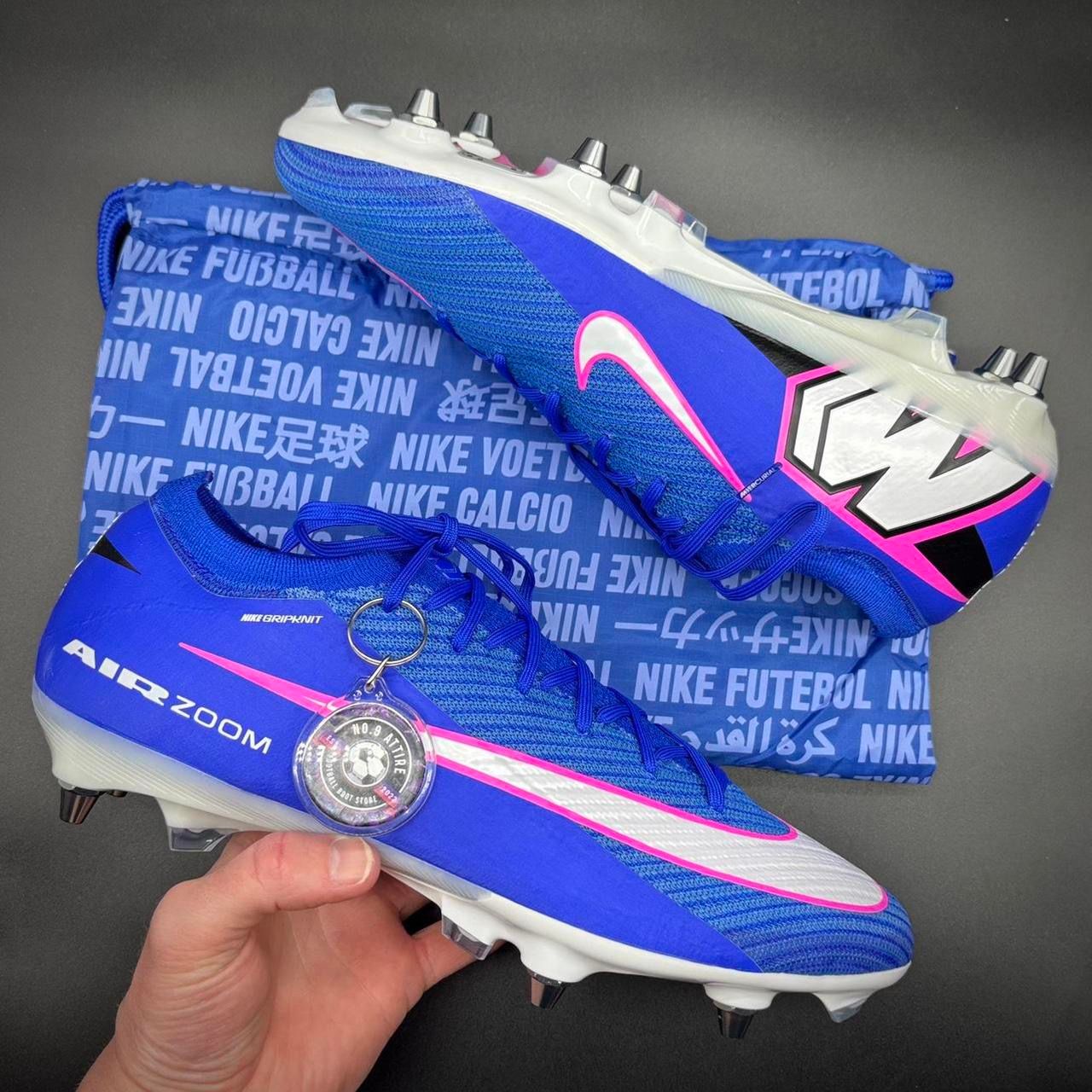 Nike Zoom Vapor 16 Elite SG Football Boots Size 9.5 🔵🟣