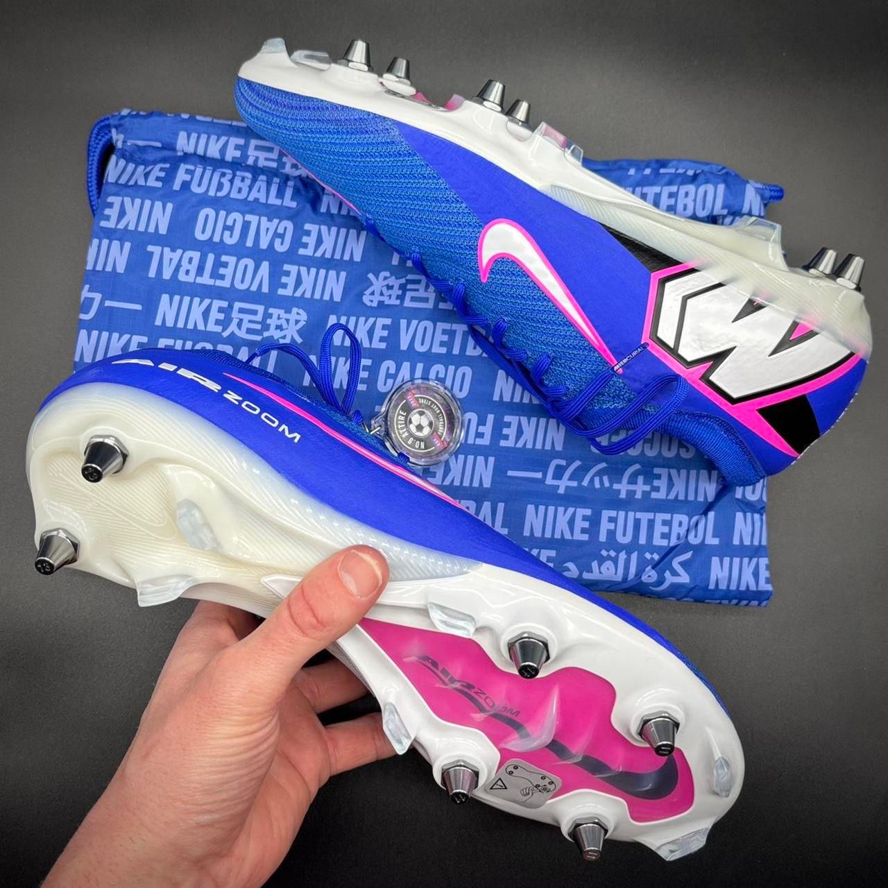 Nike Zoom Vapor 16 Elite SG Football Boots Size 9.5 🔵🟣