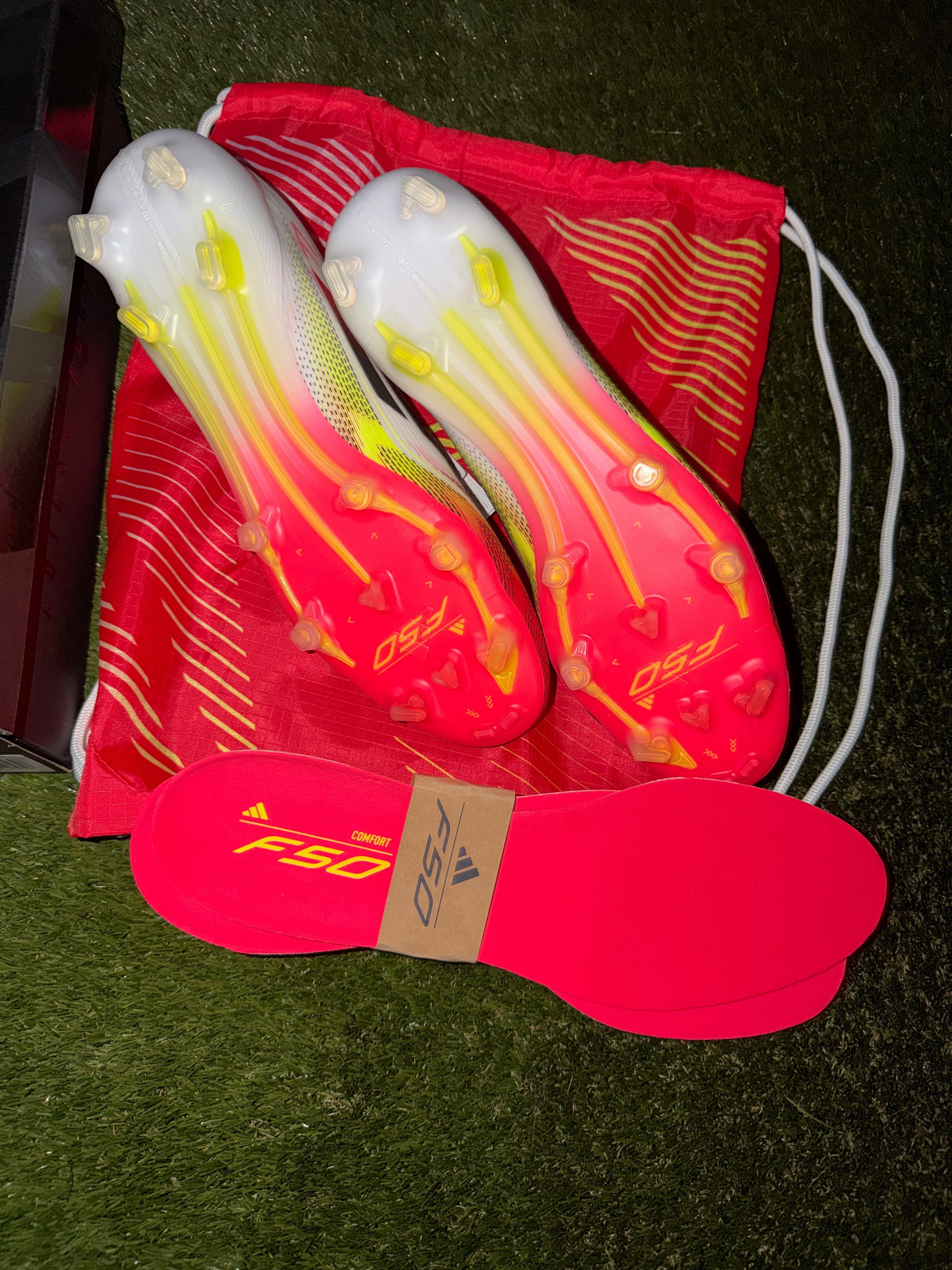 Adidas F50 Elite Laced FG White / Black / Solar Yellow