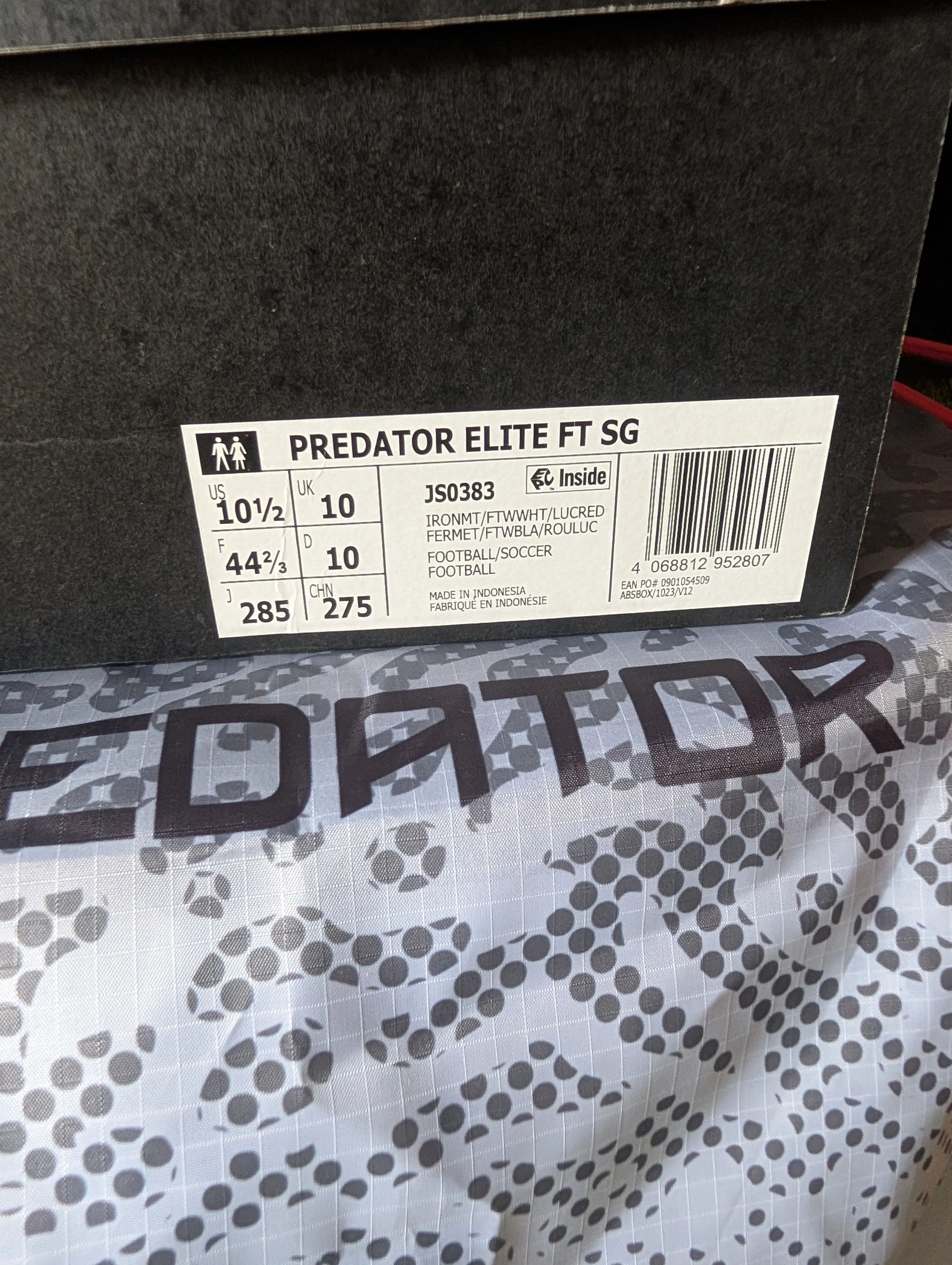 Adidas Predator Elite SG Grey/Red Size 10 Boxed Tagged 