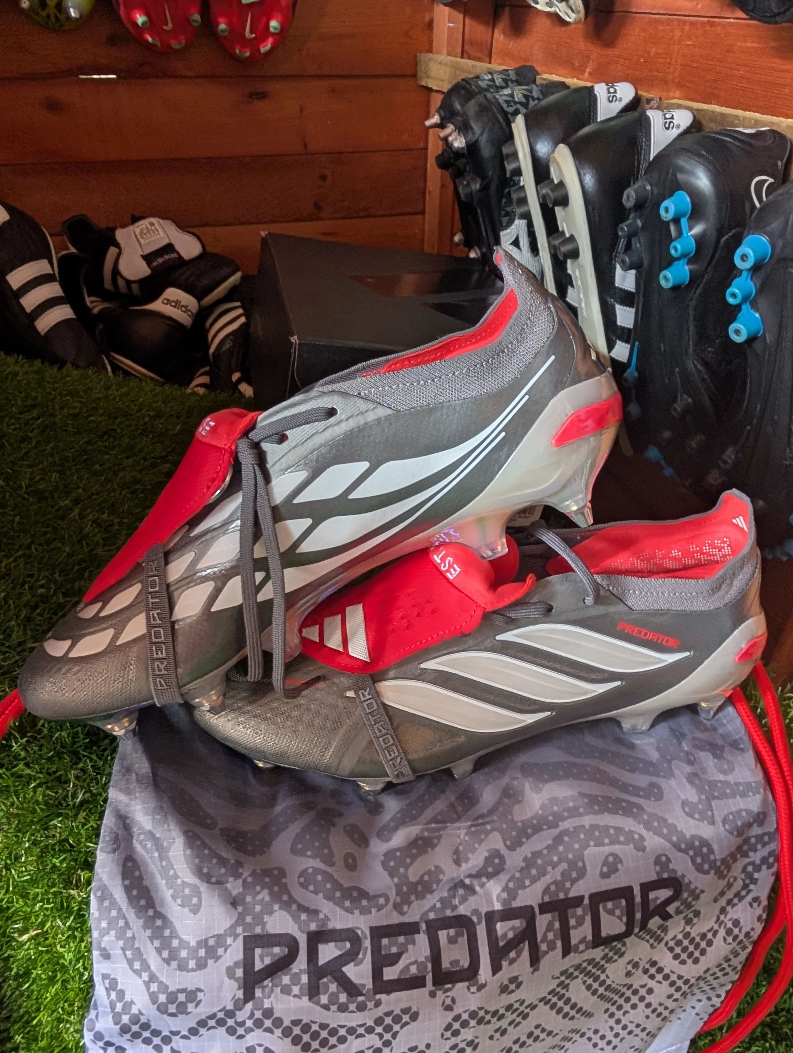 Adidas Predator Elite SG Grey/Red Size 10 Boxed Tagged 