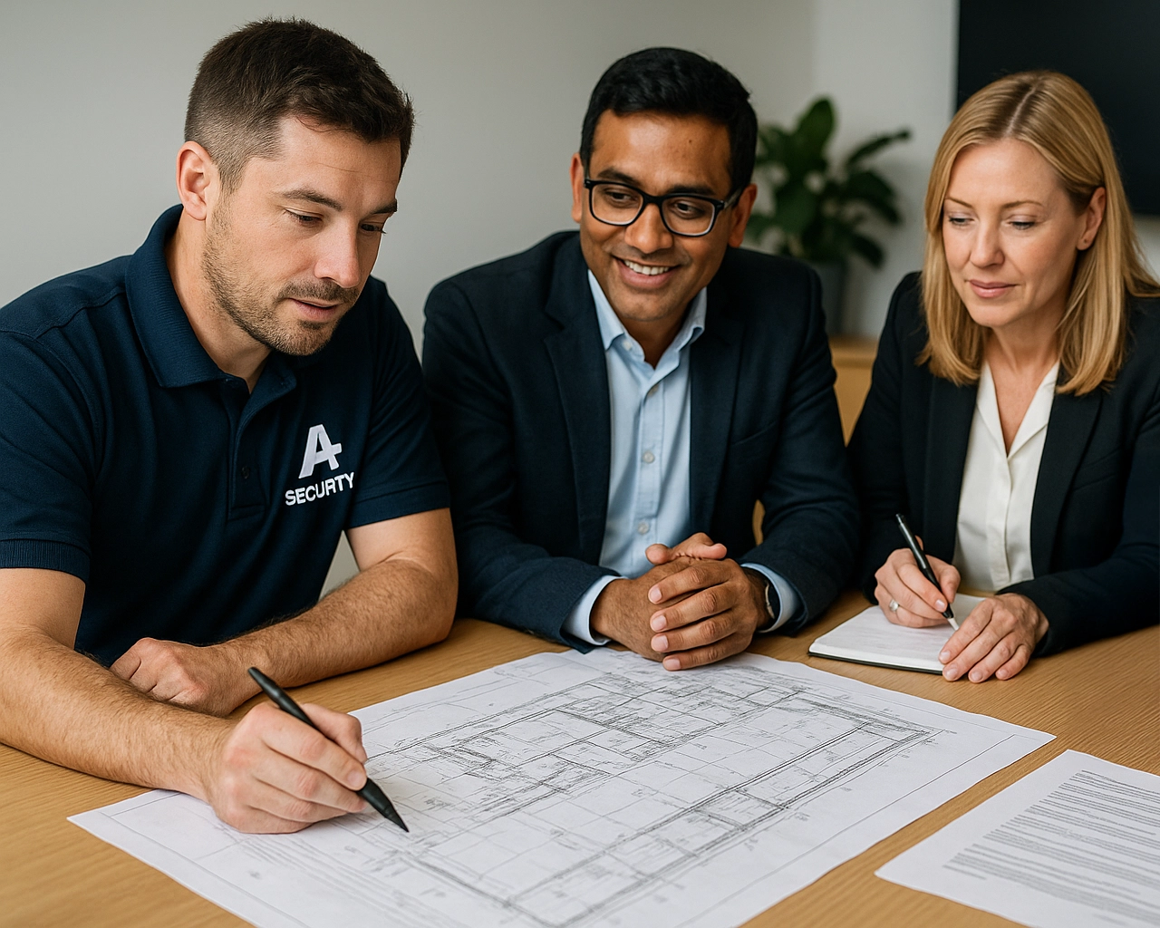 Team working on a quote