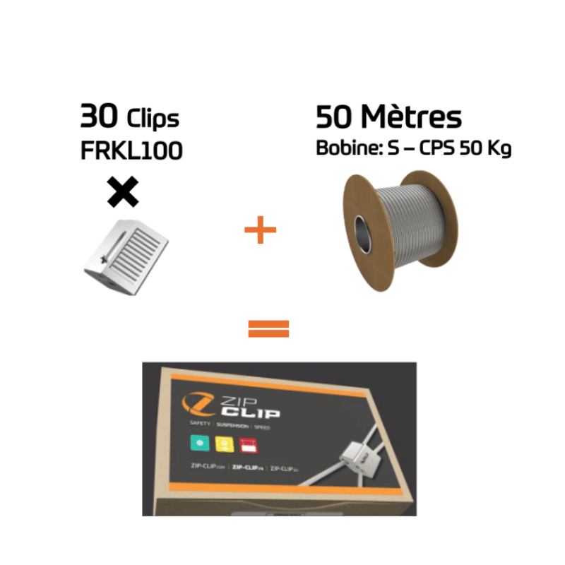 ZIP-CLIP KIT 30 LOCKS 50ML CABLE