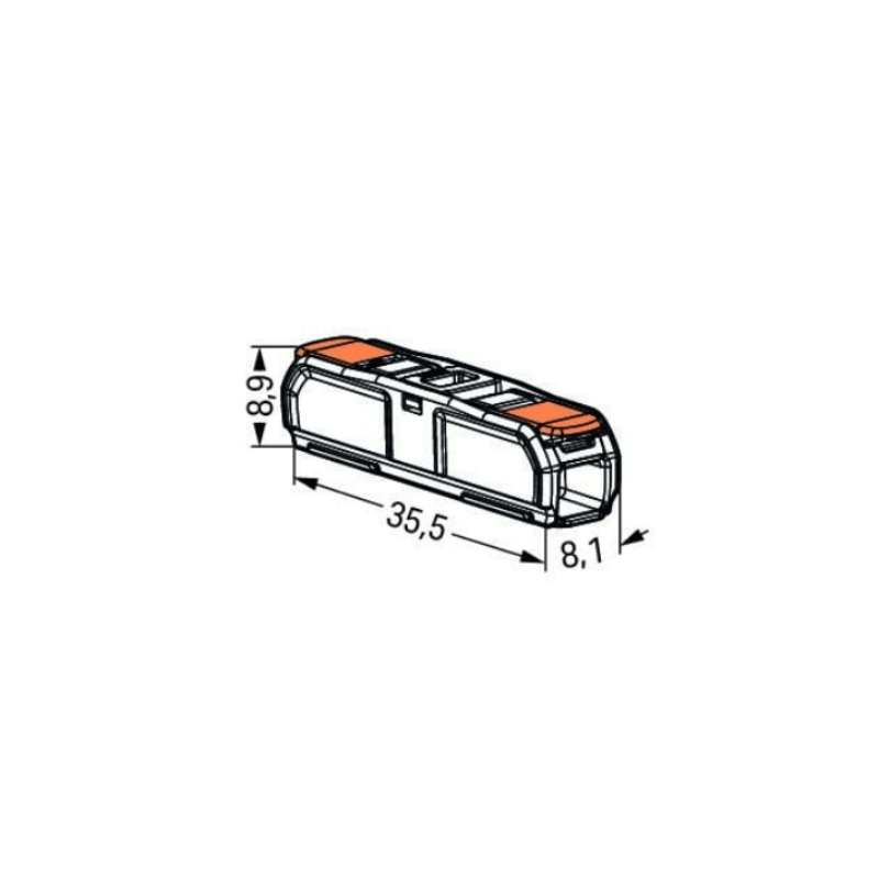 BORNE WAGO-221 A LEVIER-2C INLINE (60PC)