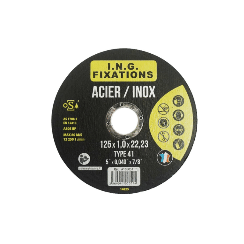 DISQUE ABRASIF ACIER/INOX D-125 BTE-10