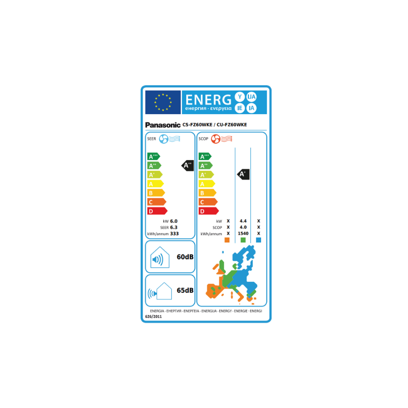 Climatiseur Panasonic Mural Inverter CS/CU-FZ60WKE 6,0 kW 21000 Btu/h