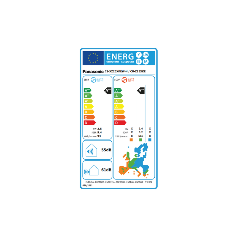 Climatiseur Panasonic Mural Inverter CS/CU-Z25XKEW 2,5 kW 9000 Btu/h