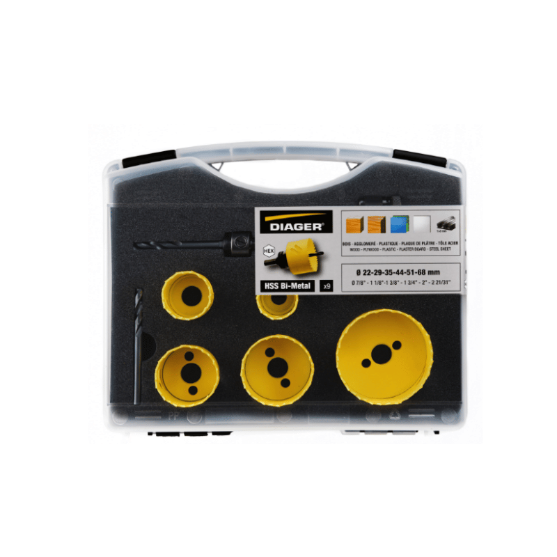 SCIE CLOCHE HSS 8%-COBALT COFFRET 9PC