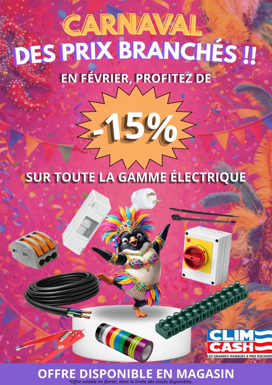 Carnaval des prix branchés : en février -15 % sur toute la gamme électrique chez Clim Cash Collery