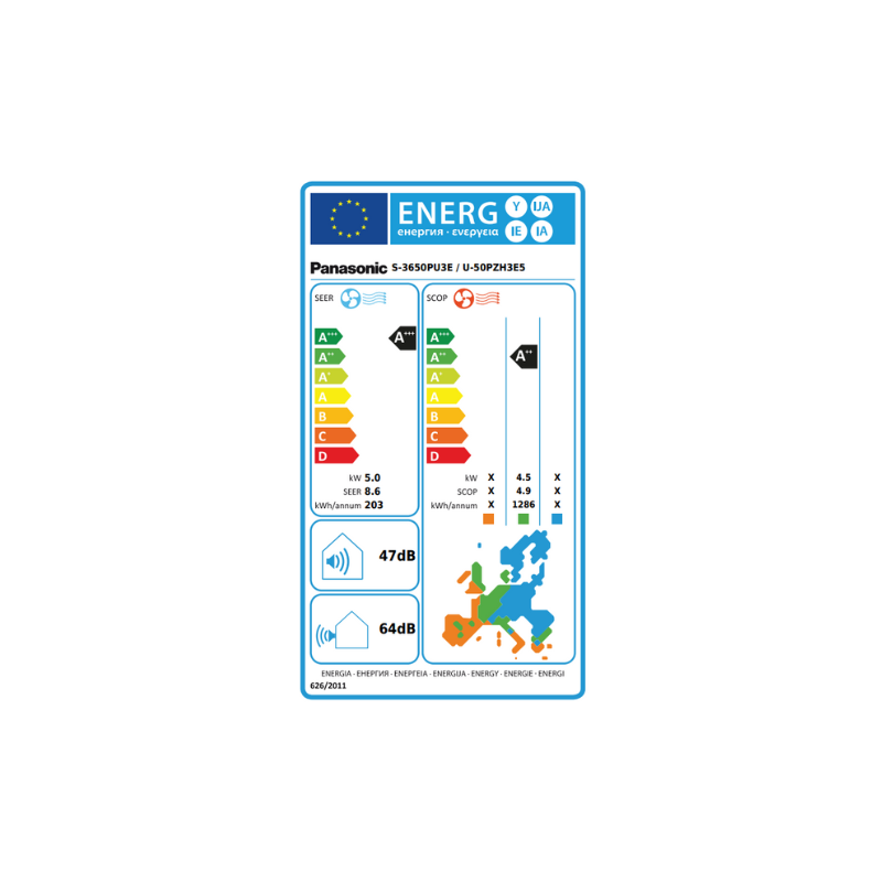 Climatiseur Panasonic Cassette Inverter S-3650PU3E + U-36PZH3E5 220V 3,6 kW 12000 Btu/h