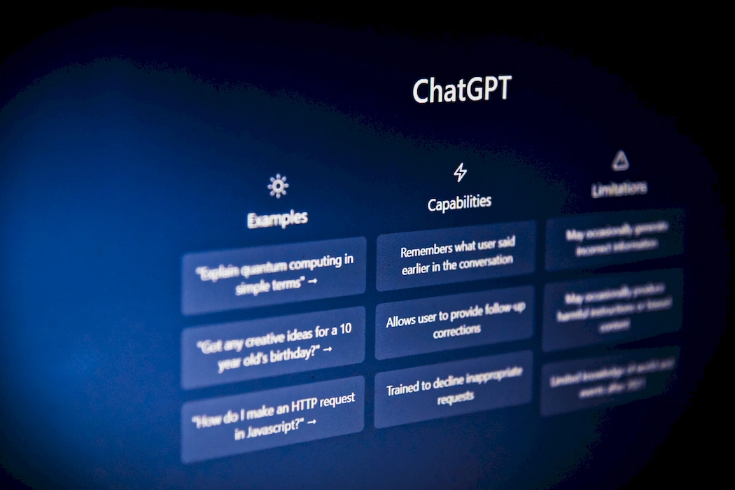 Screen showing AI benefits