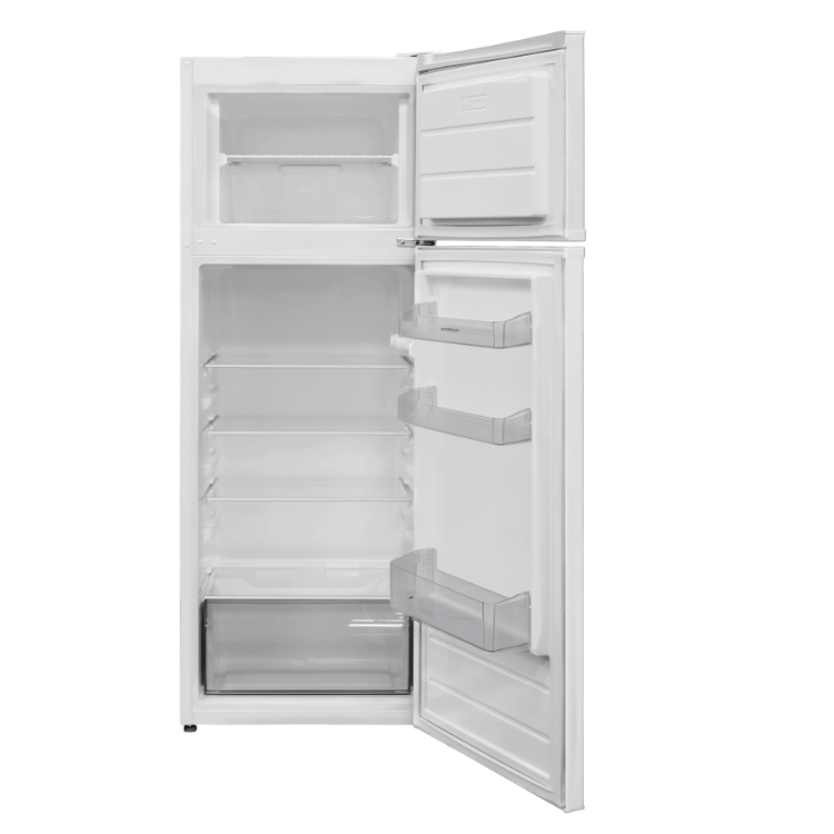 54cm Freestanding 144cm Top Mount Low Frost Fridge Freezer White