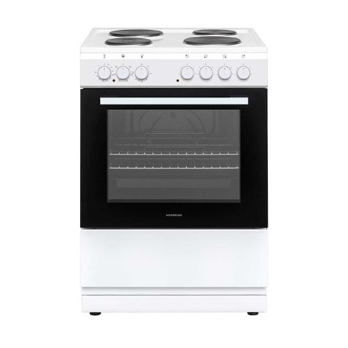 NordMende FS 60cm Single Cavity Electric Static Cooker with Solid Plates White