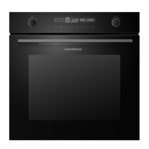 NordMende Built In 72L Multifunction Oven Pyro Clean Digital Programmer Black Glass