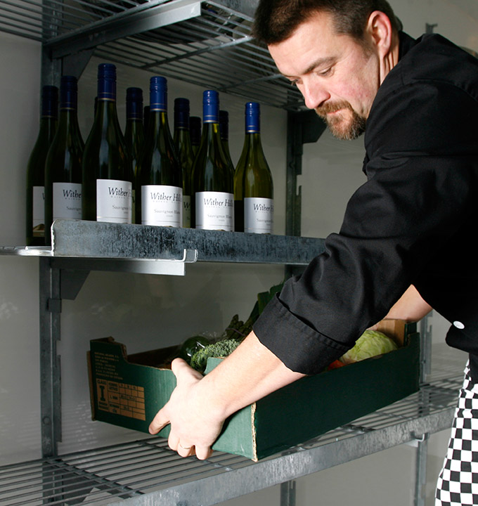 modular, mobile cold room in use by caterer