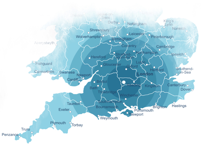 map of areas covered