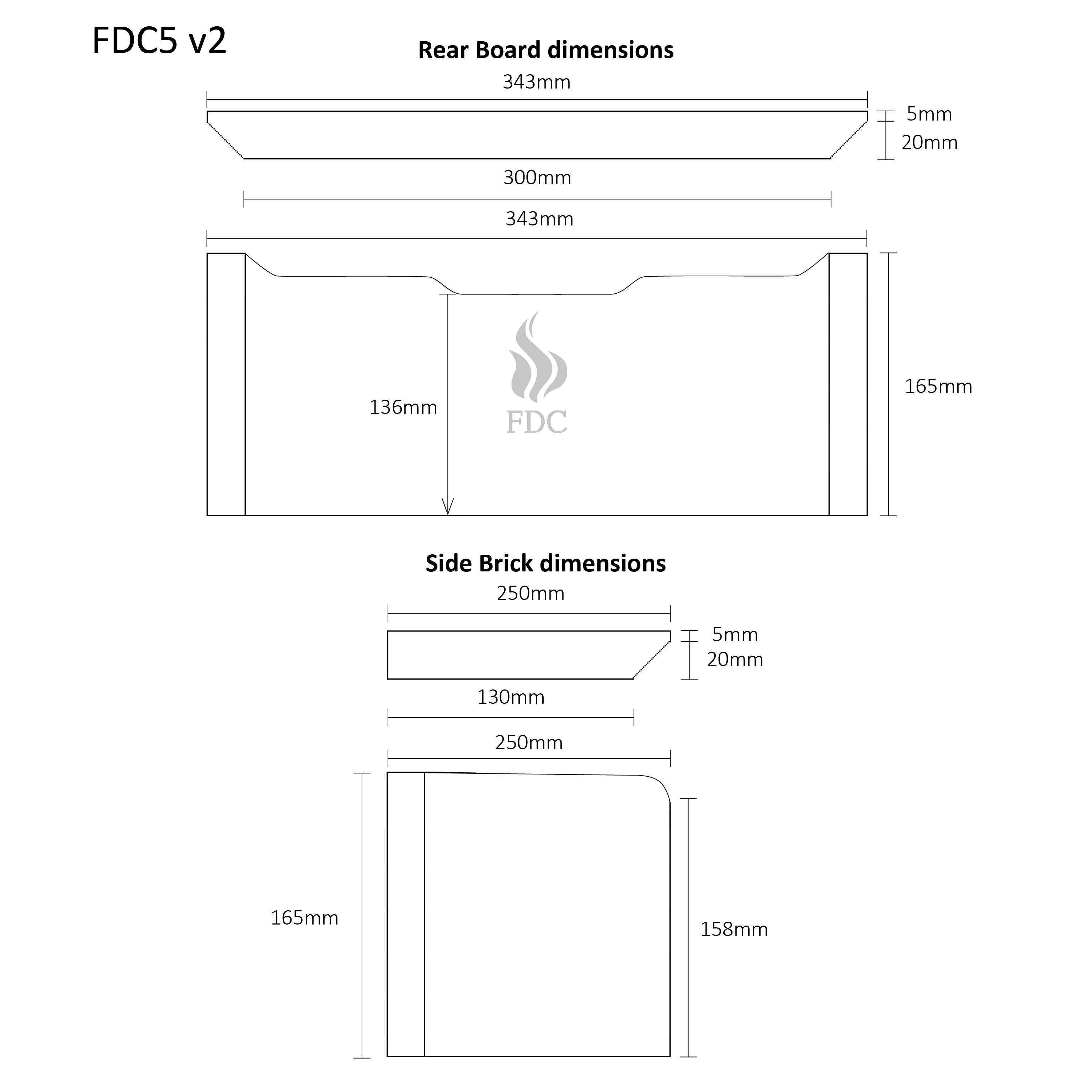Brick Set - FDC5 Freestanding Stove