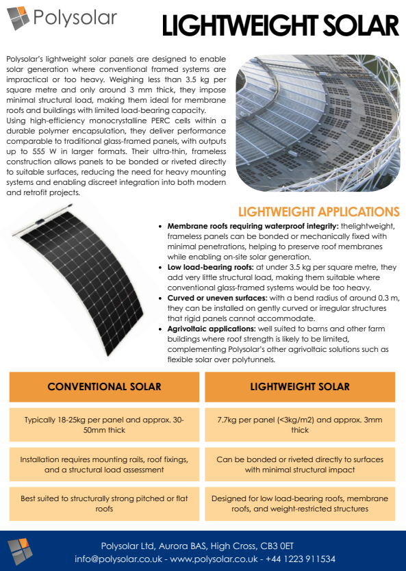 LIGHTWEIGHT SOLAR
