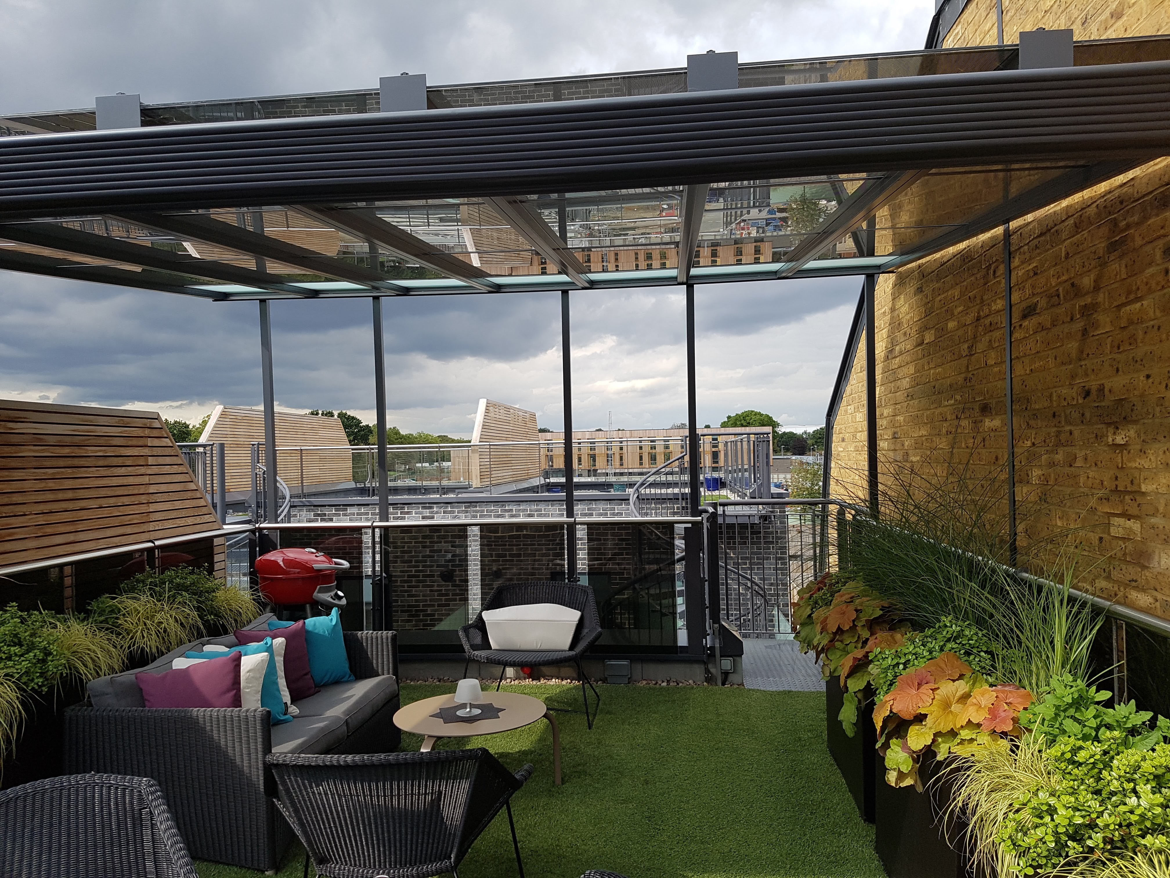solar pv garden seating area