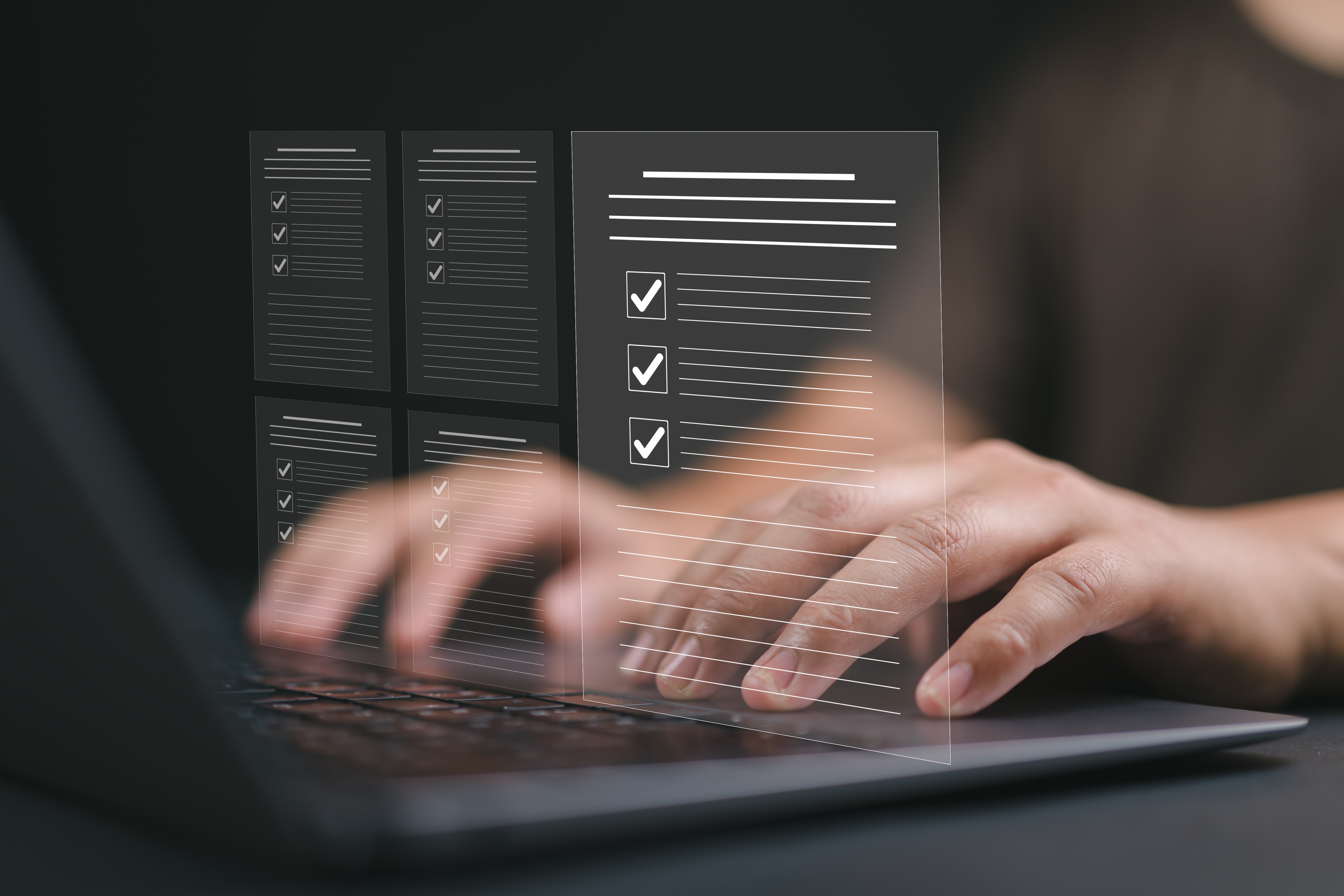 Person typing Policy Digitalisation